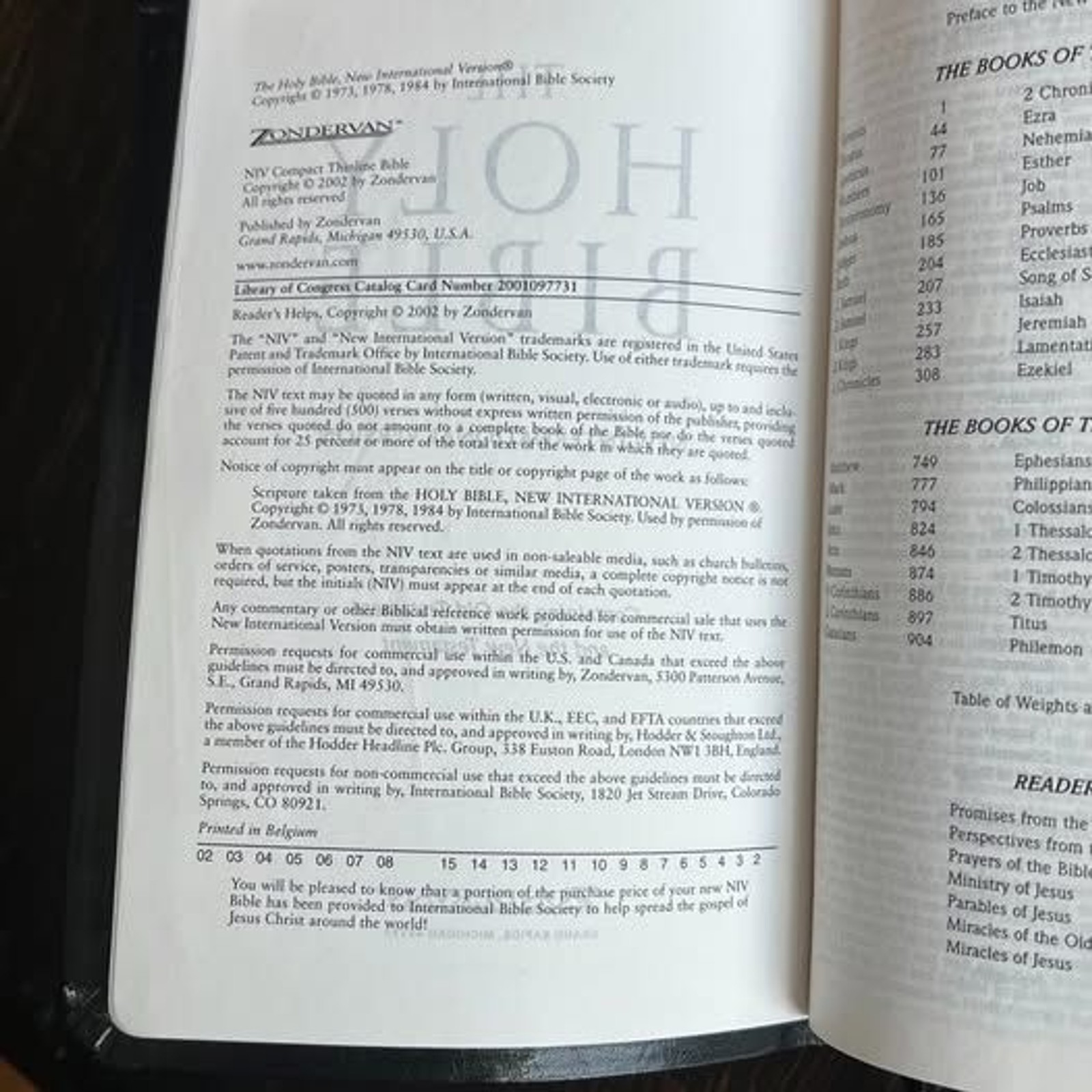 Holy Bible New International Version NIV Compact Thinline Black Bonded Leather