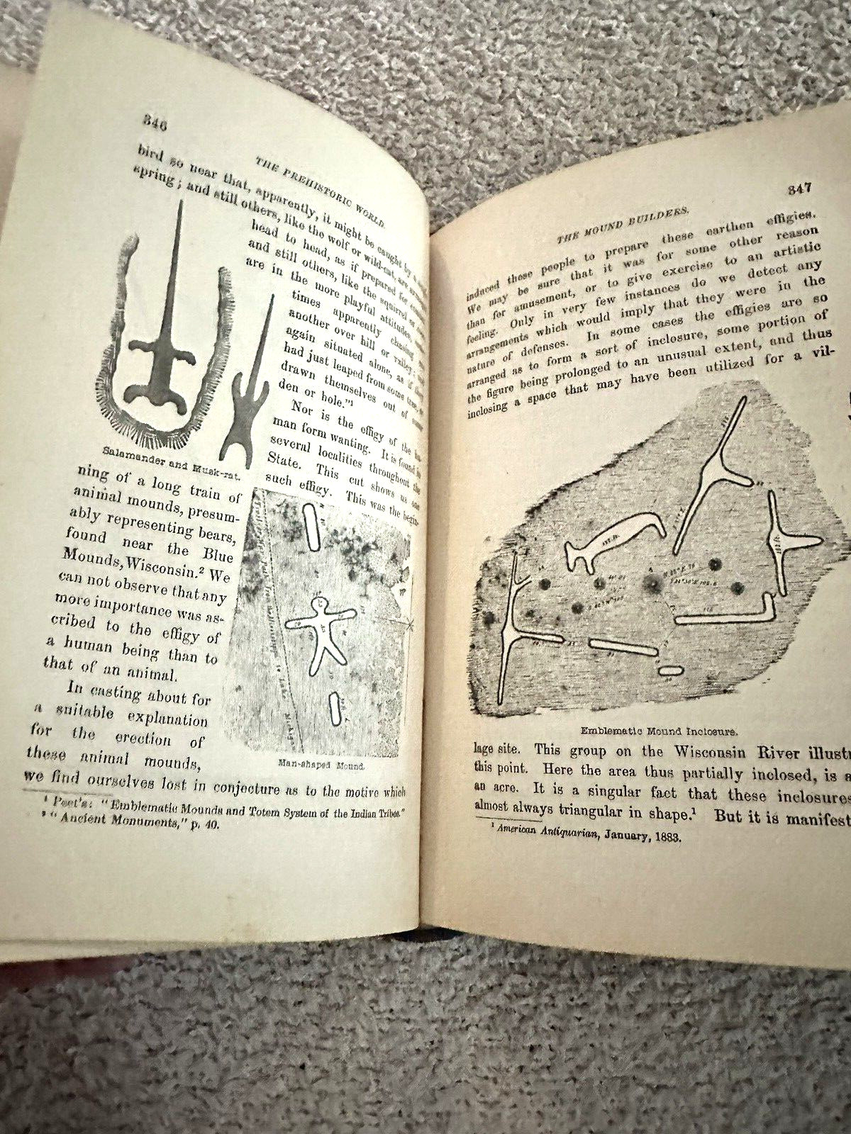 1885, The Prehistoric World: Or, Vanished Races, EA Allen, Profusely Illustrated