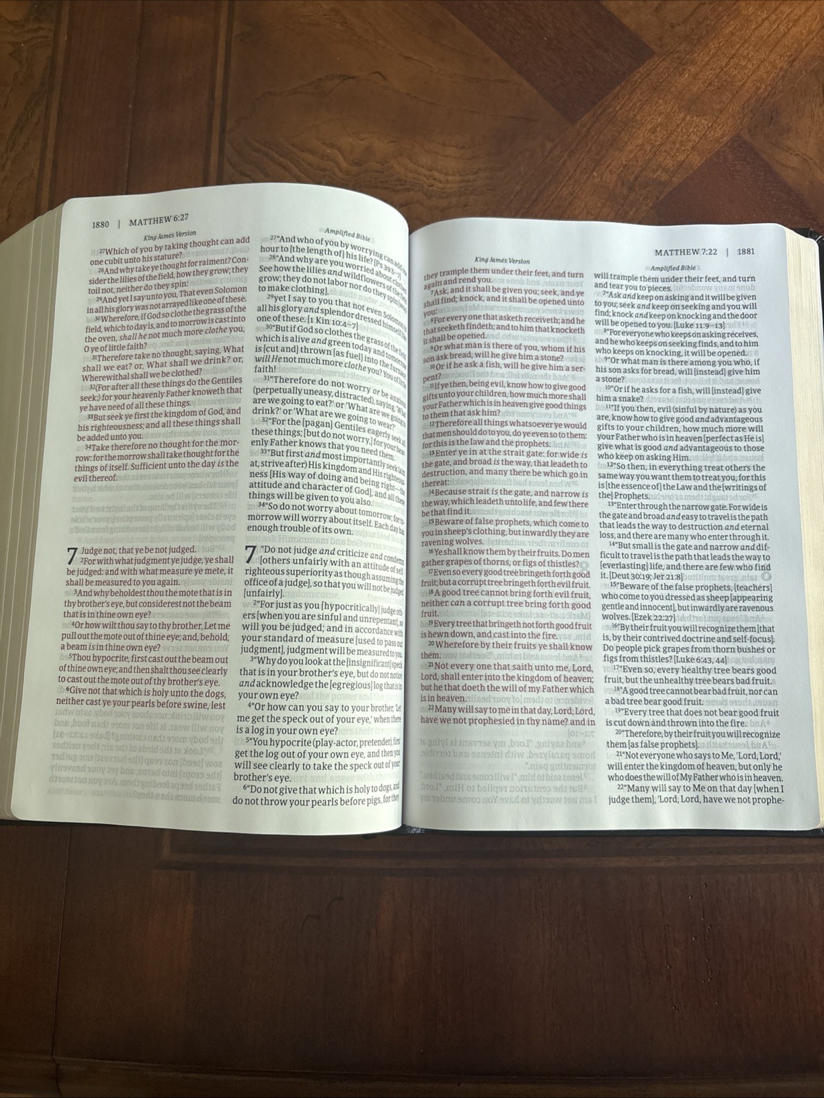 KJV Amplified Parallel Bible Red Letter Edition [Large Print, Black]