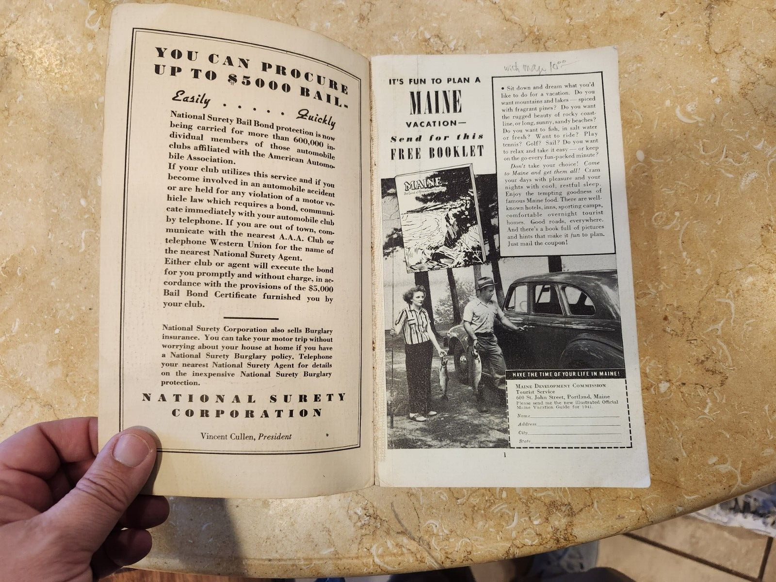 Northeastern AAA Tourbook 1941 edition. 656 pages