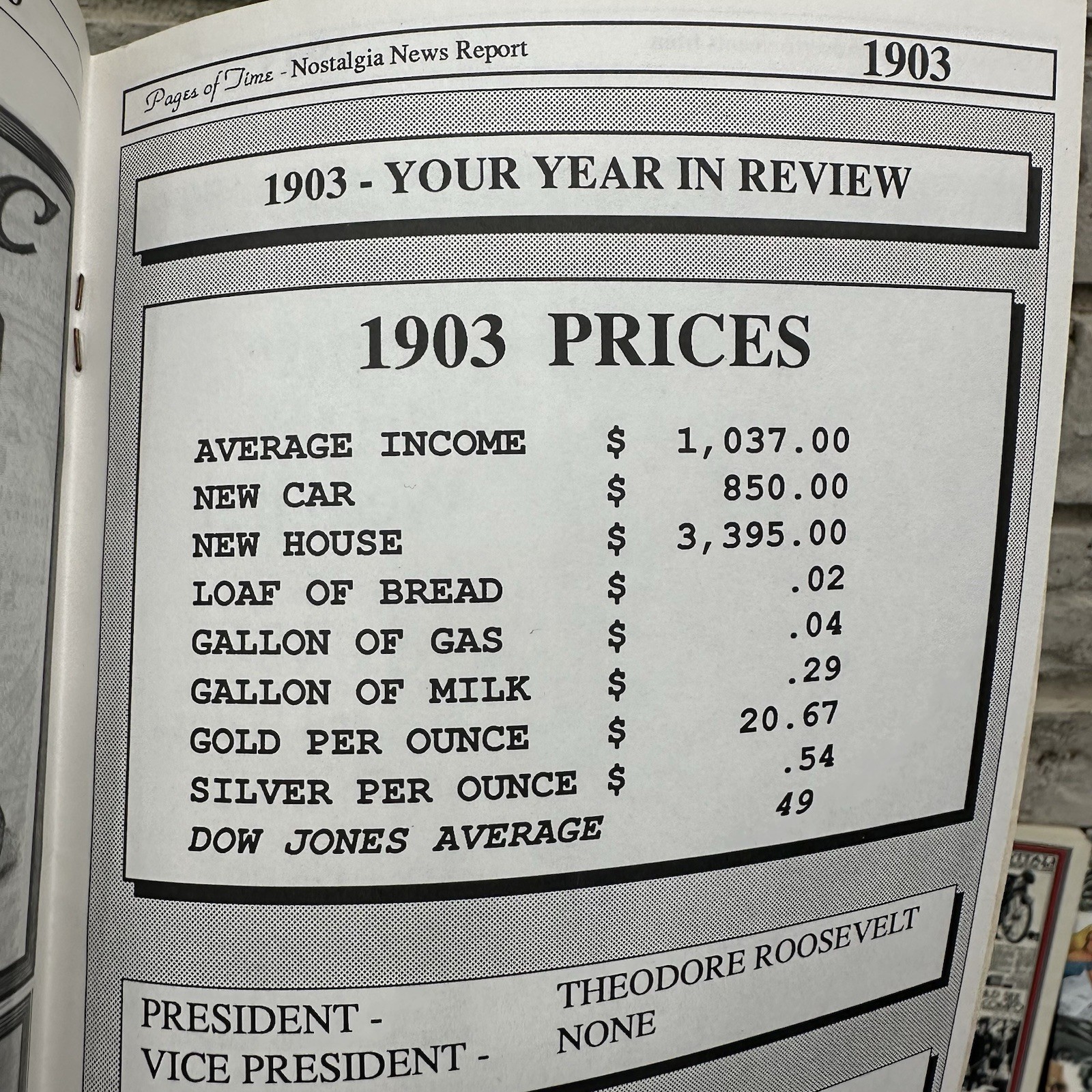 7 Year Pages Of Time Nostalgia News Report Booklet 1903, 07, 32, 33, 55, 58, 63