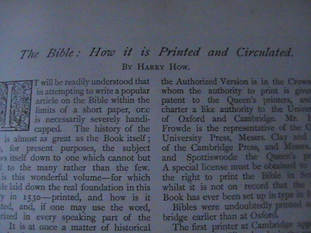 Holy Bible How Printed Circulated Frowde Printing Press Old Antique Article 1894