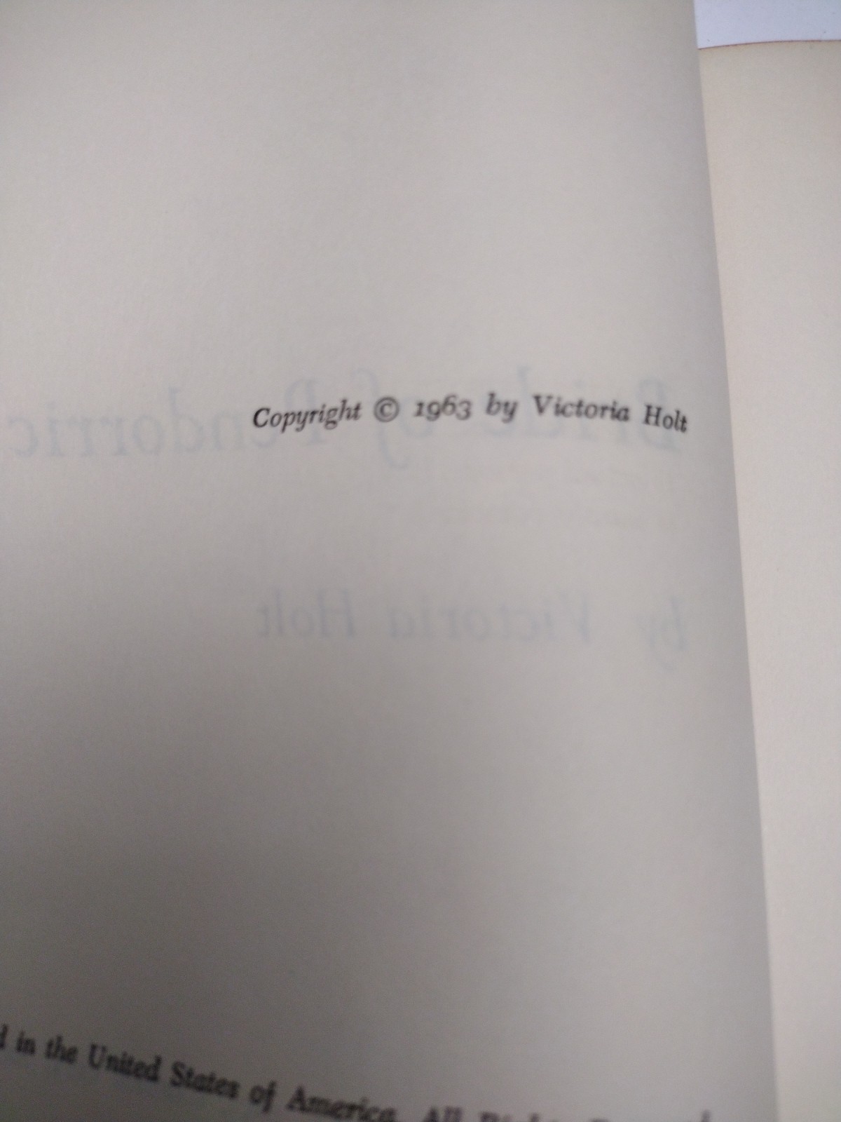 Vintage 1963 Bride of Pendorric by Victoria Holt FIRST EDITION Hardcover & DJ