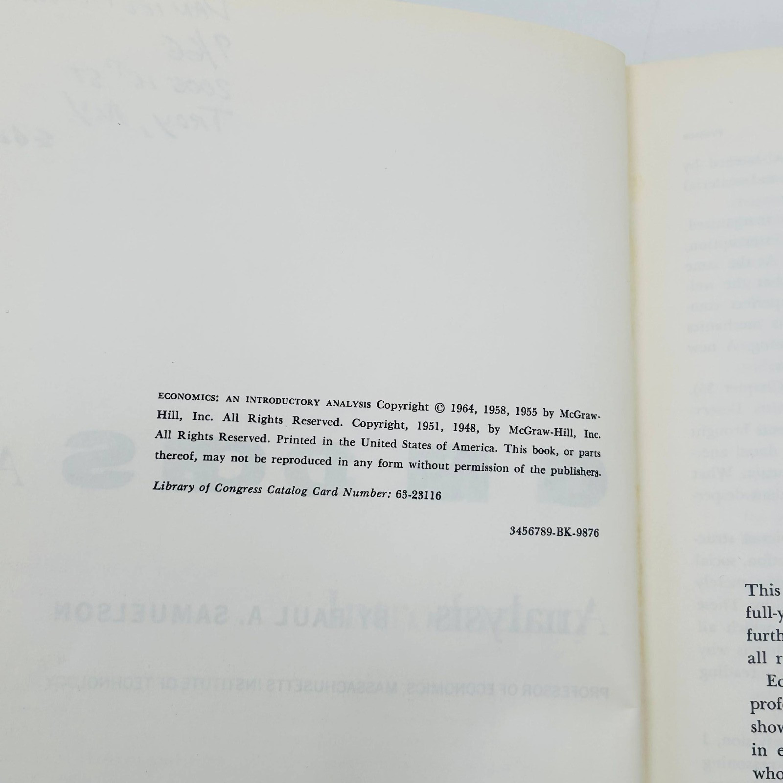 Economics – An Introductory Analysis by Paul A. Samuelson Sixth Edition 1964