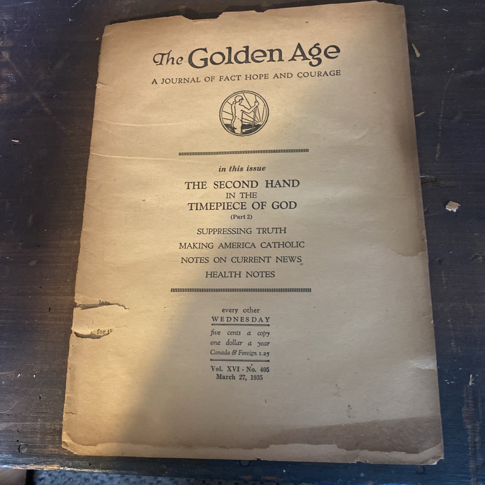 Vtg Jehovah’s Witnesses The Golden Age march 27, 1935 JF Rutherford