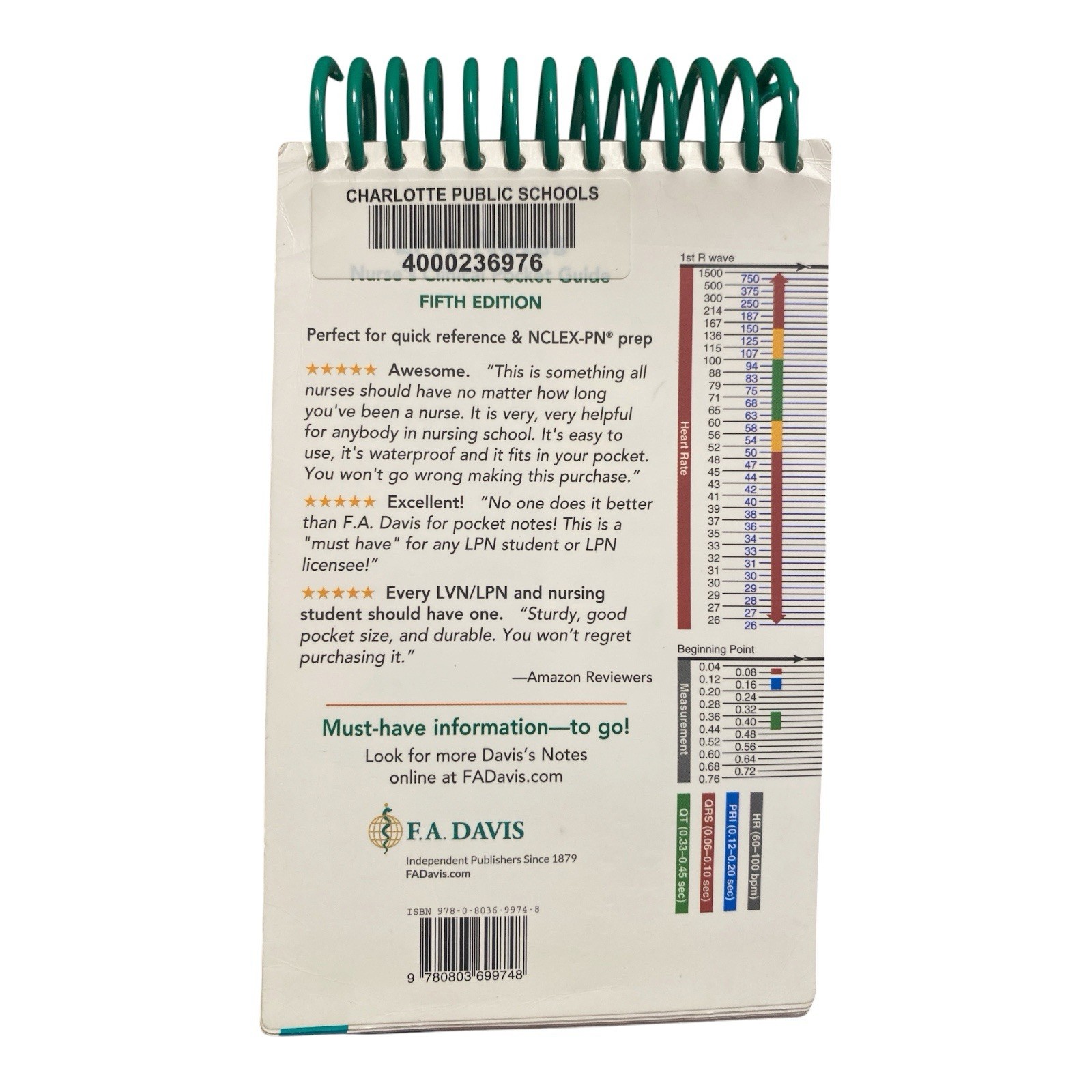 Myers LPN Notes Nurse’s Clinical Pocket Guide Fifth Edition F.A. Davis NCLEX