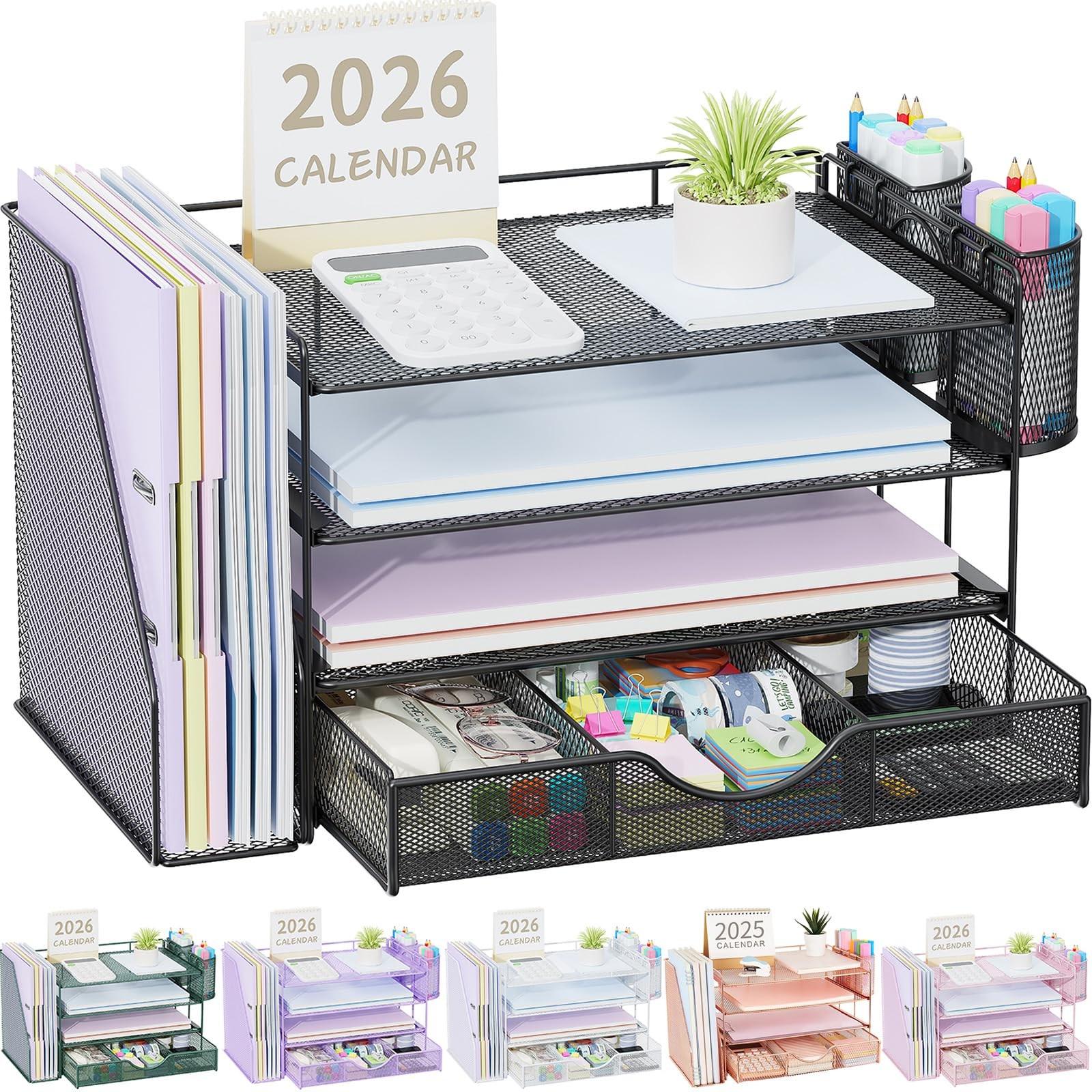 gianotter Desk Organizers and Accessories with 41.3 x 24 x 22.9 cm, Black