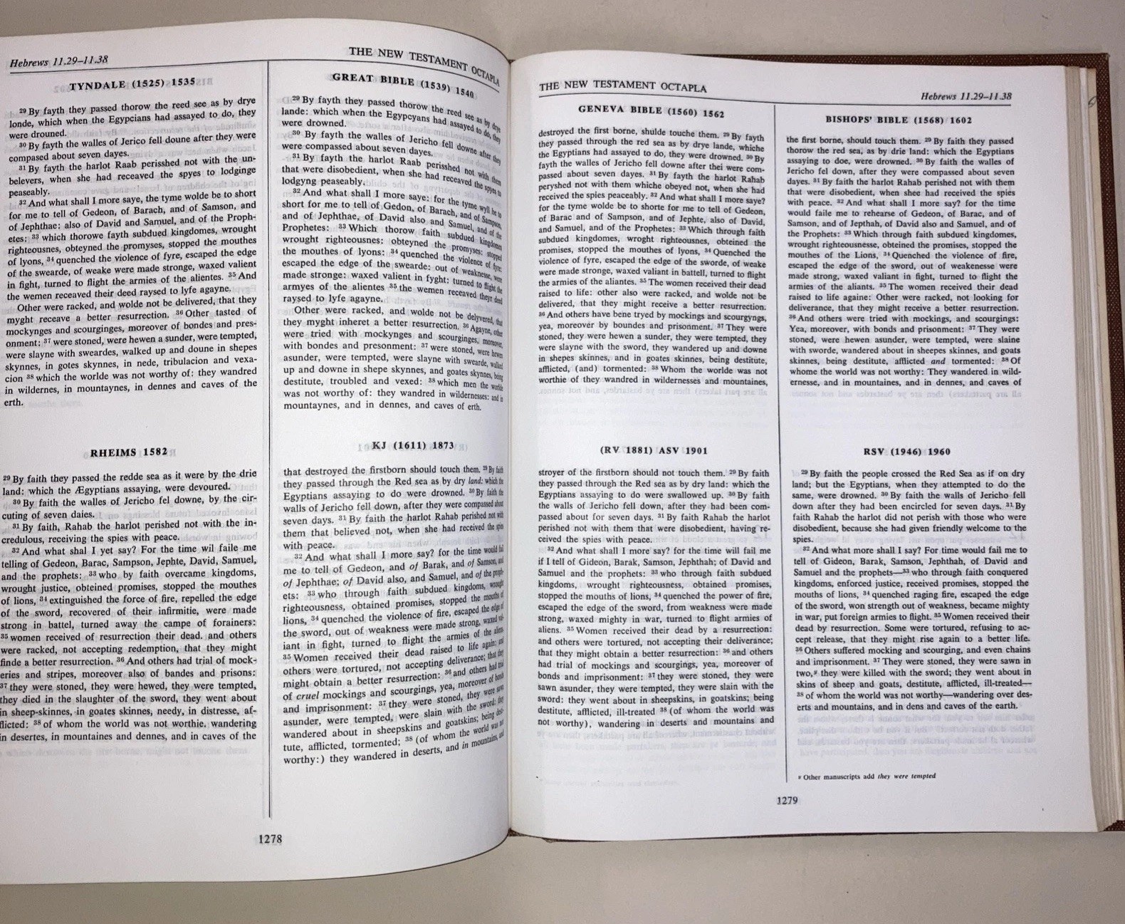 New Testament Octapla 8 English Vers of New Testament in Tyndale KJV 1946
