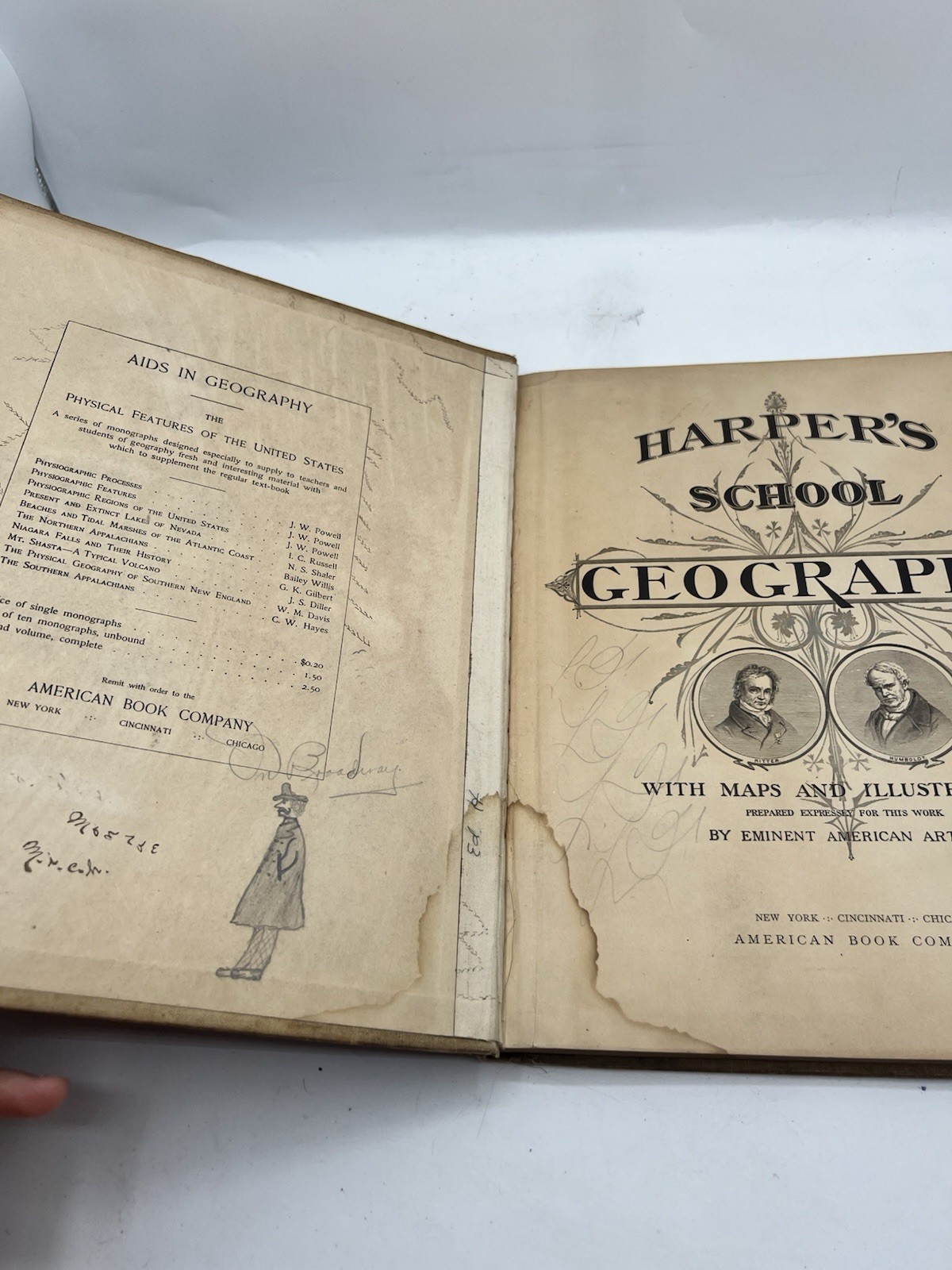 Lot 5 Antique Geography School Textbooks Harper’s Frye Redway Hinman c1900