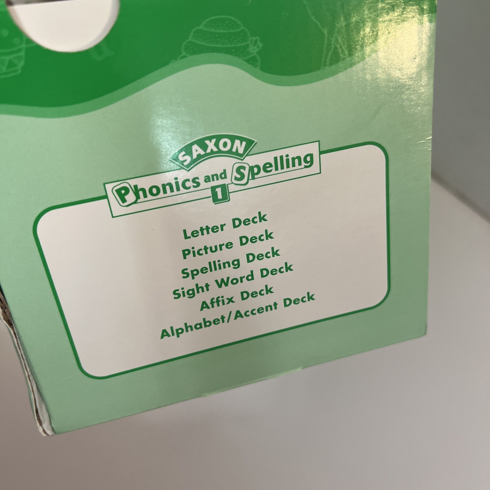 Saxon phonics and spelling REVIEW DECKS GRADE 1, w/classroom box (2003)