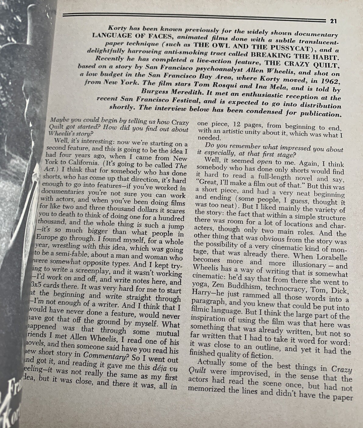 Film Quarterly – 1966 – Winter – Spring – La Jetee – Frankenheimer – Fellini
