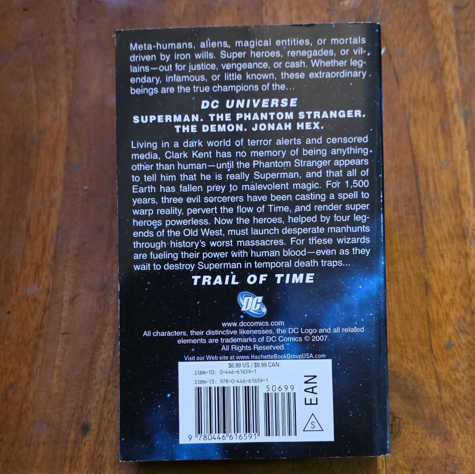 DC Universe Trail of Time Mass Market Novel by Jeff Mariotte Grand Central 2000s