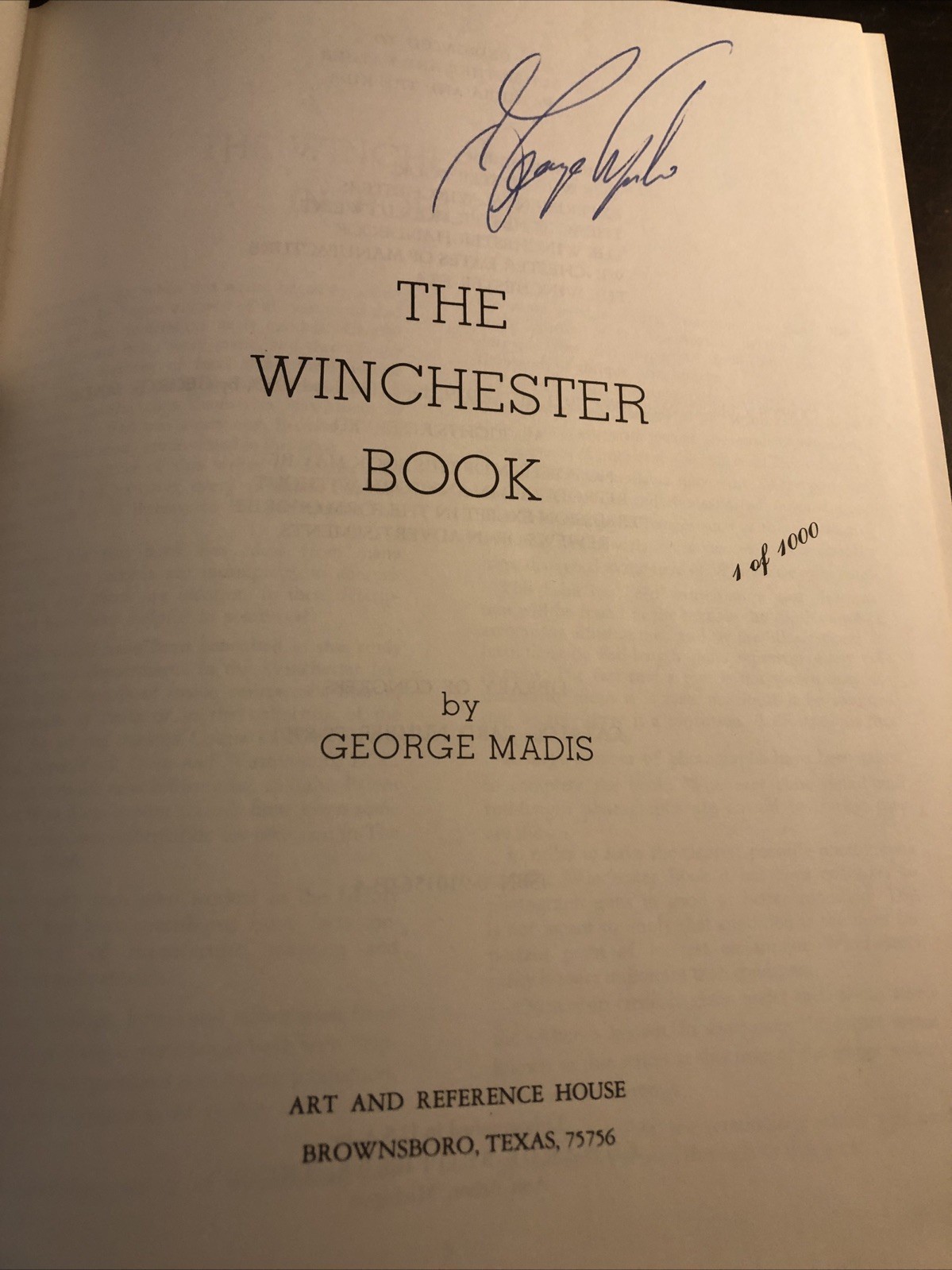 “The Winchester Book” by George Madis, 1985 Printing, 1 of 1,000 – Signed!