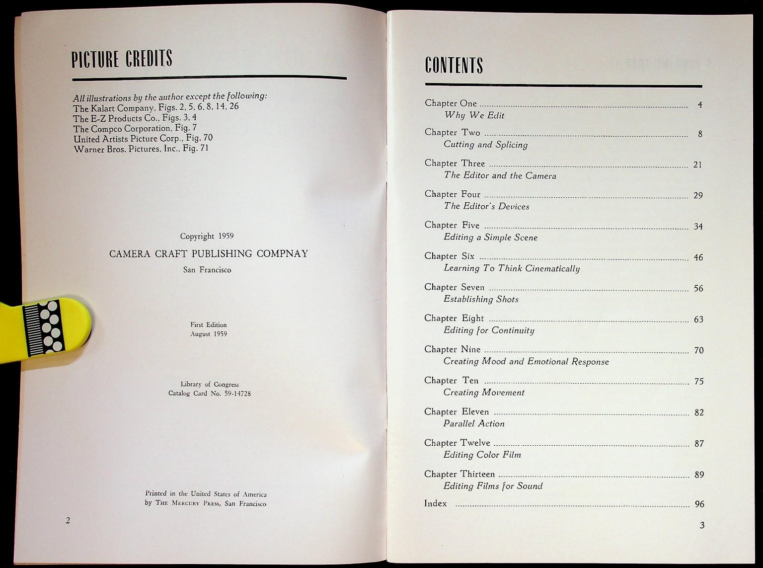 Editing Your Color Movies George W. Cushman 1959 First Edition Filmmaking 8mm