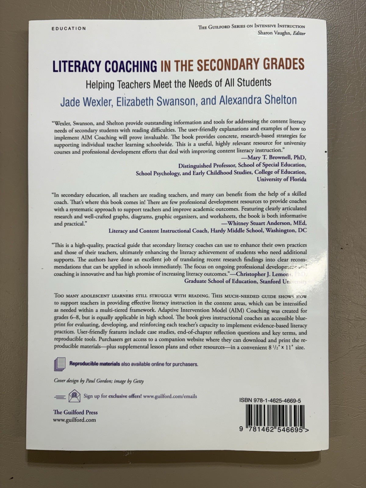The Guilford Series on Intensive Instruction Ser.: Literacy Coaching in the…