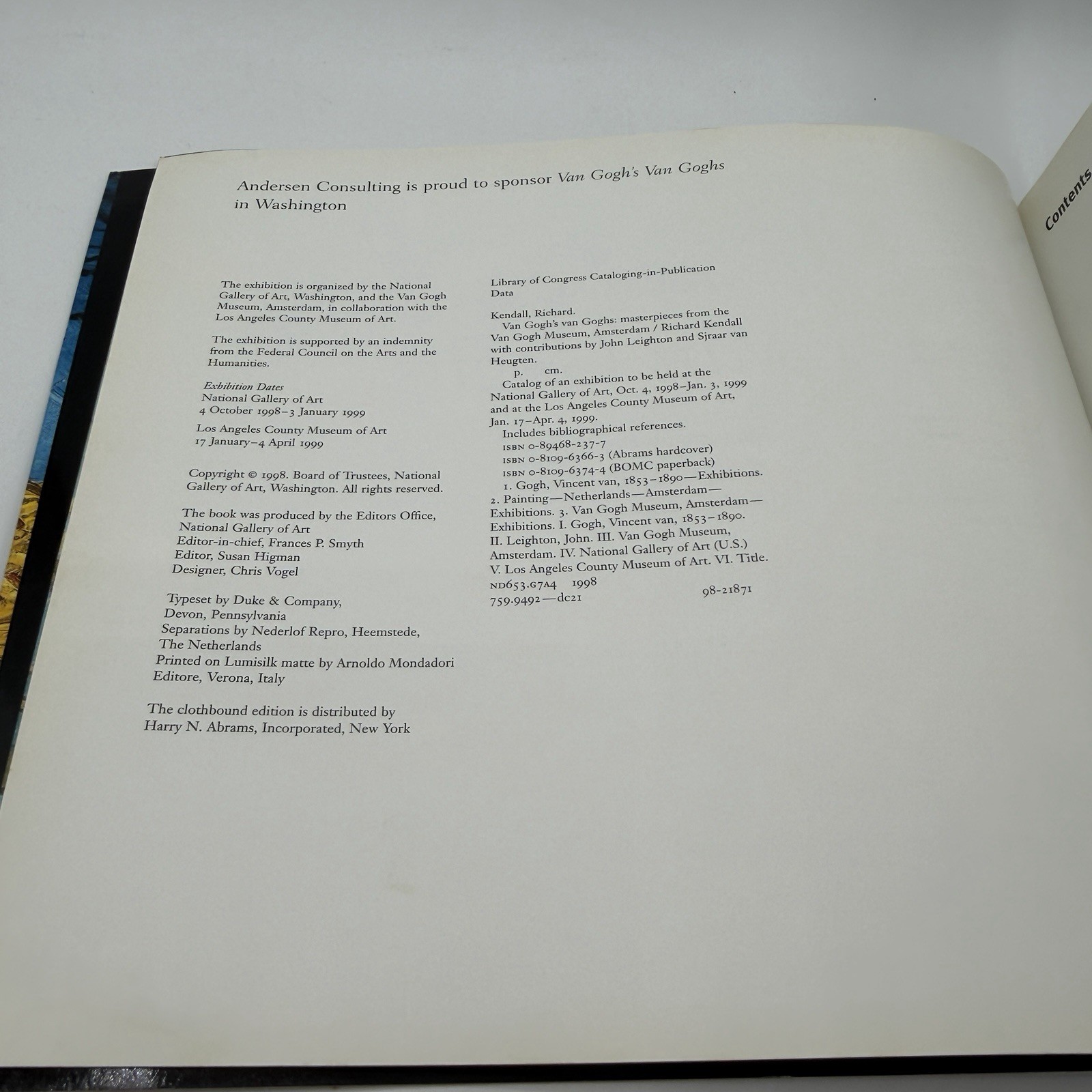 Van Gogh’s Van Goghs National Gallery Of Art, Washington Abrams Book