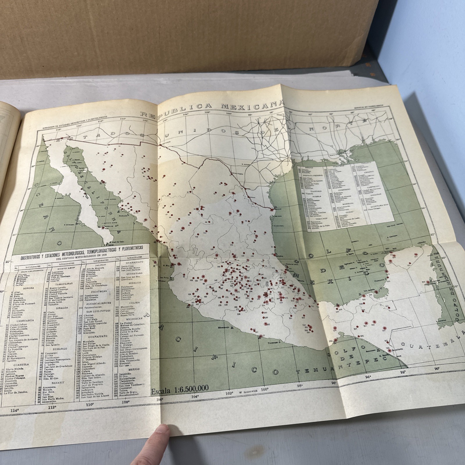 Estudio hidrologico de la Republica Mexicana 1936 Folding Maps Rare Book