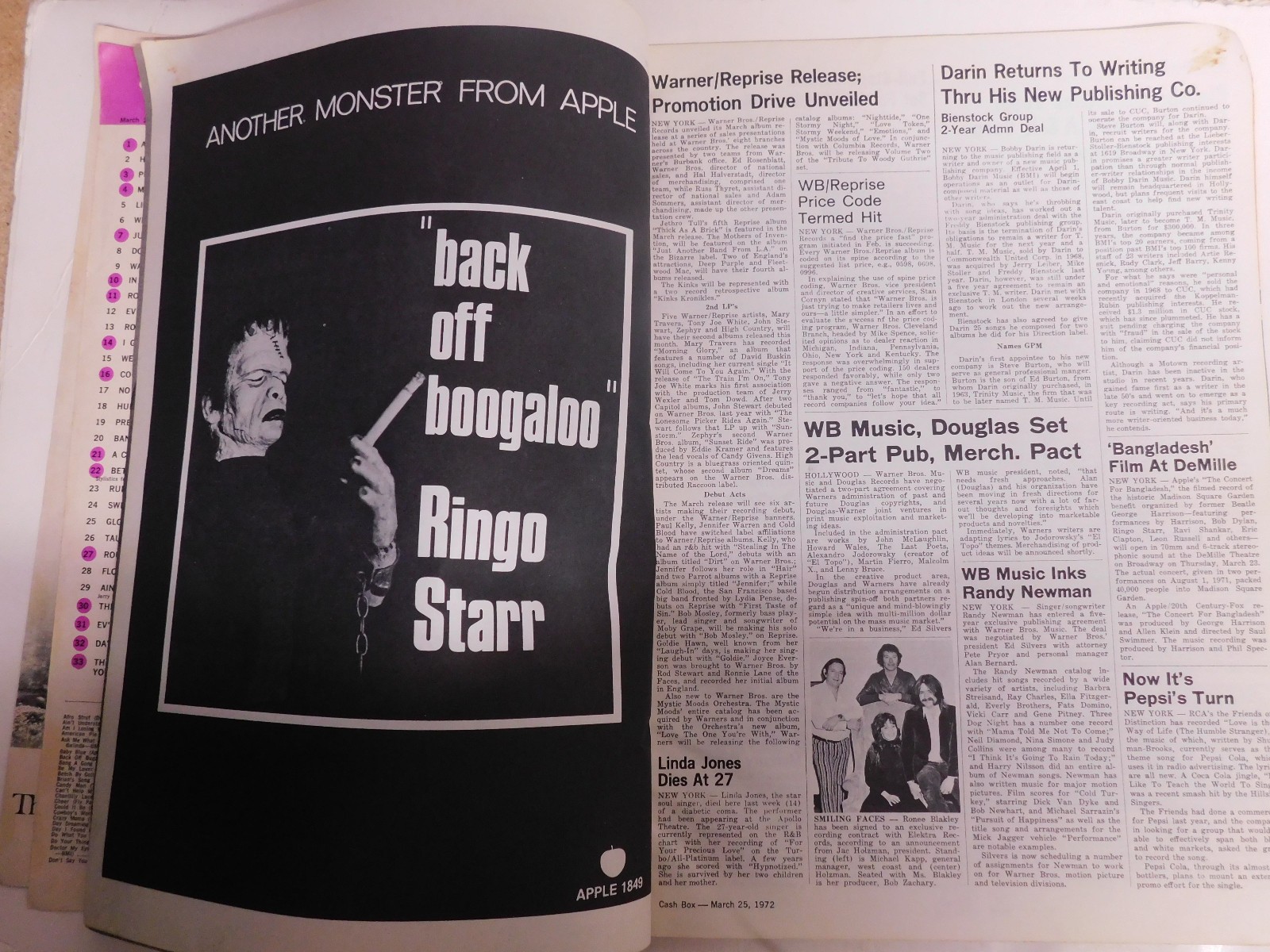 Cash Box Magazine 58 Pages Complete March 25 1972