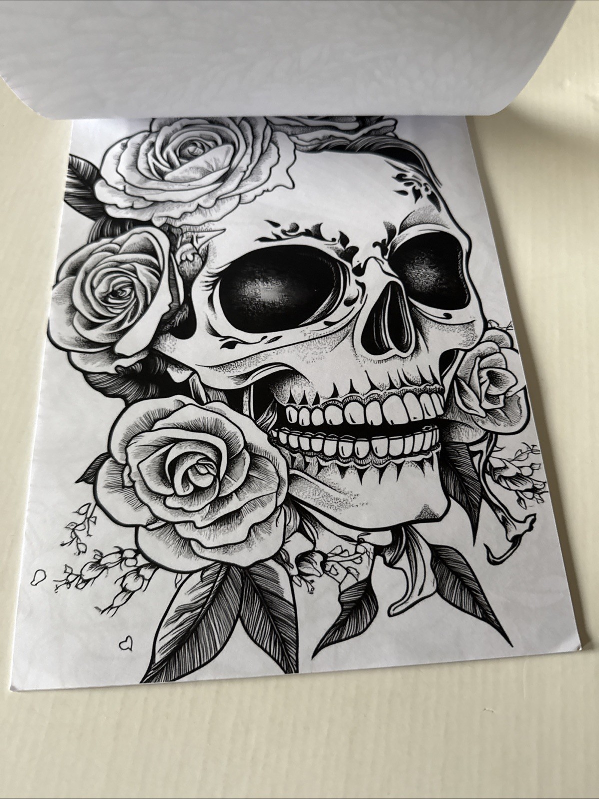 8 1/2 x 11 1/2 adult coloring book Tattoo NEW Shipping Included