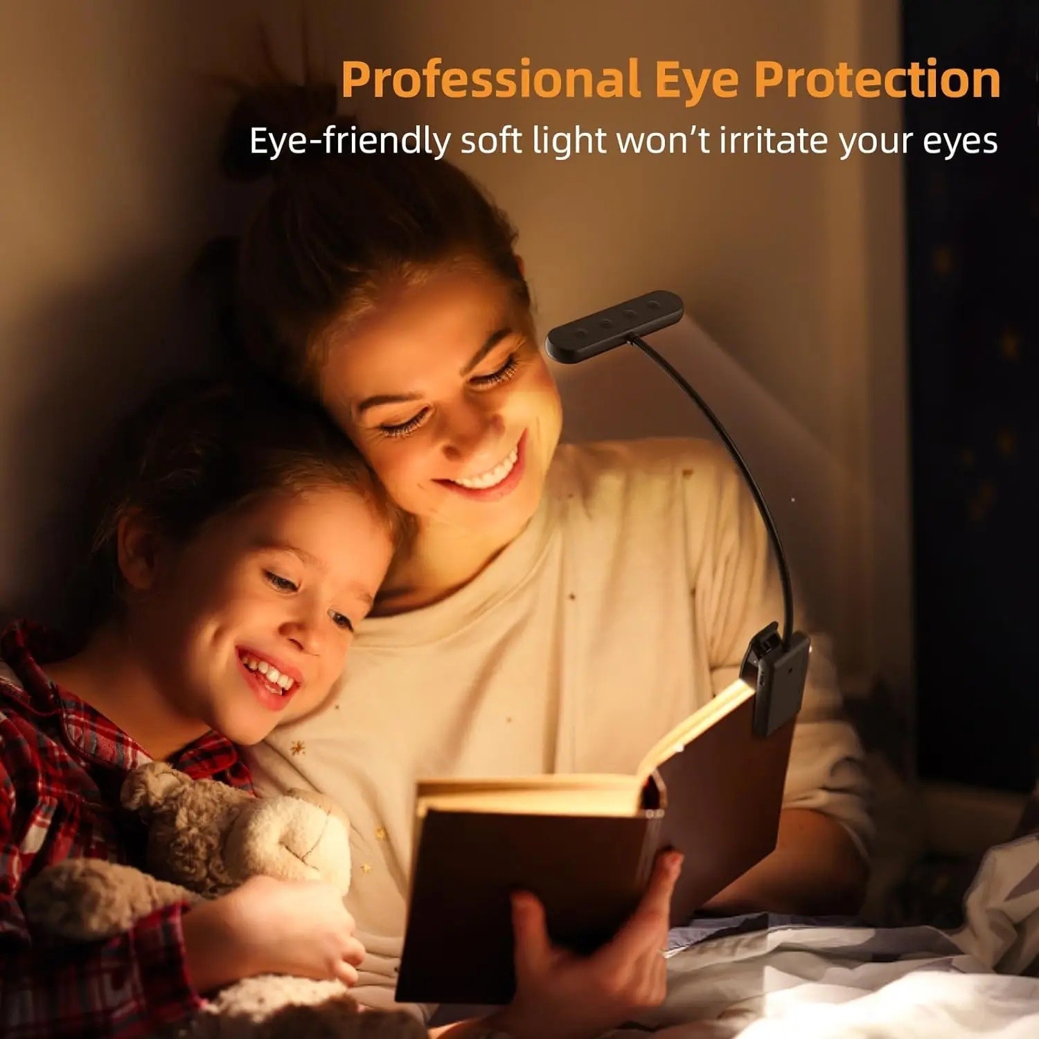 USB Rechargeable LED Book Light Flexible Clip On Reading Lamp Bed Travel