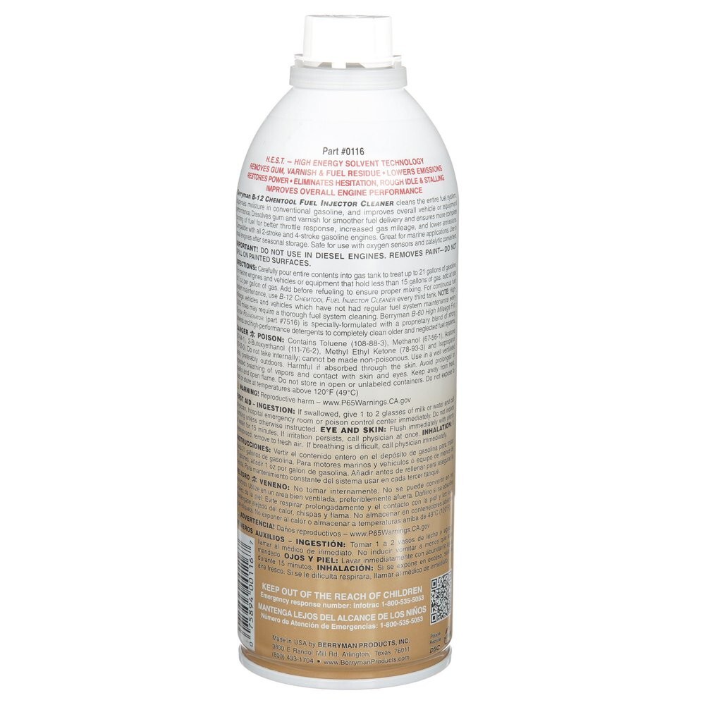 Berryman Chemtool Carburetor Fuel System and Injector Cleaner 15 oz
