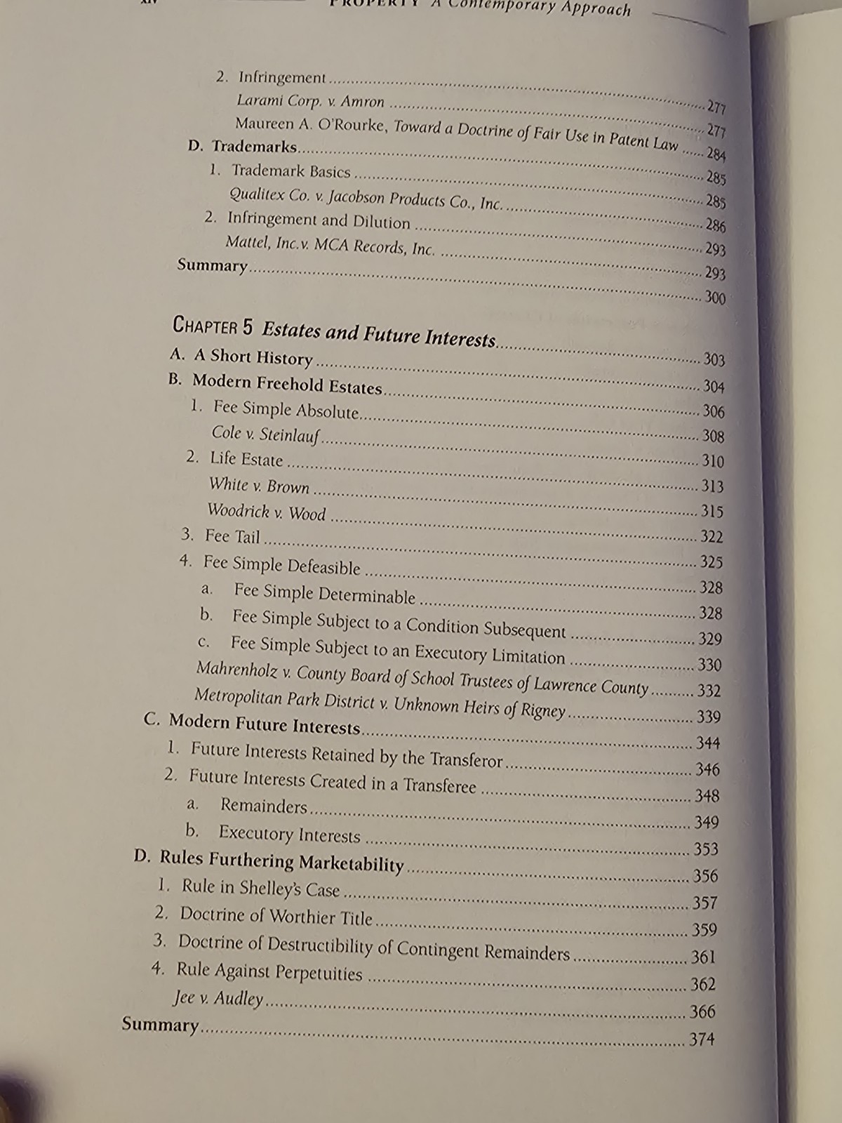 Property A Contemporary Approach 4th Edition Law School Textbook Sprankling