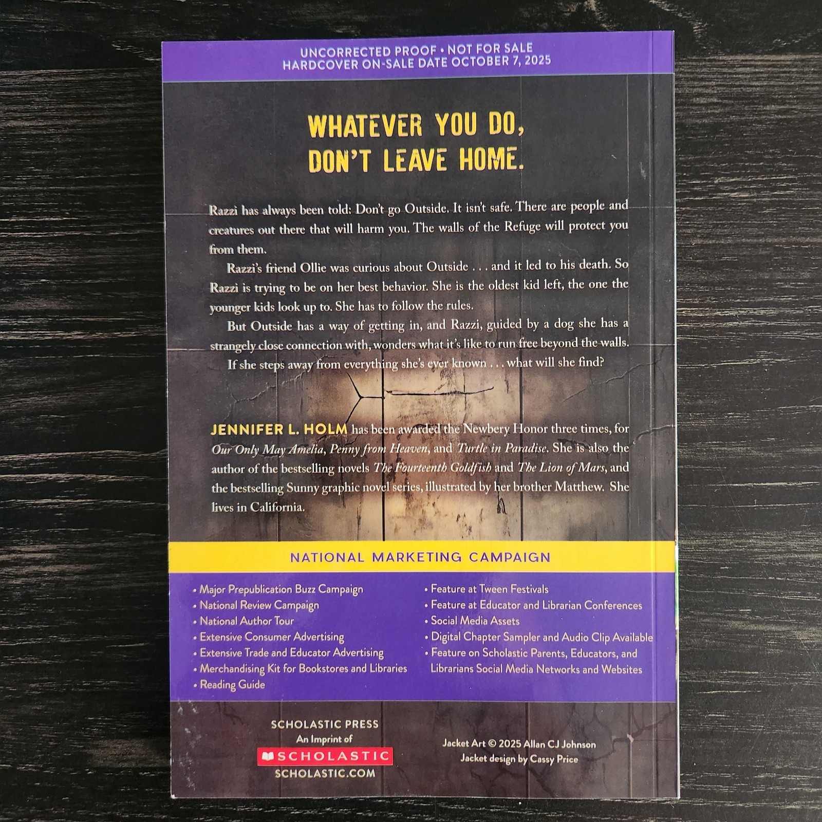 Outside by Jennifer L. Holm ARC Advanced Reader’s Copy Uncorrected Proof 1st Ed