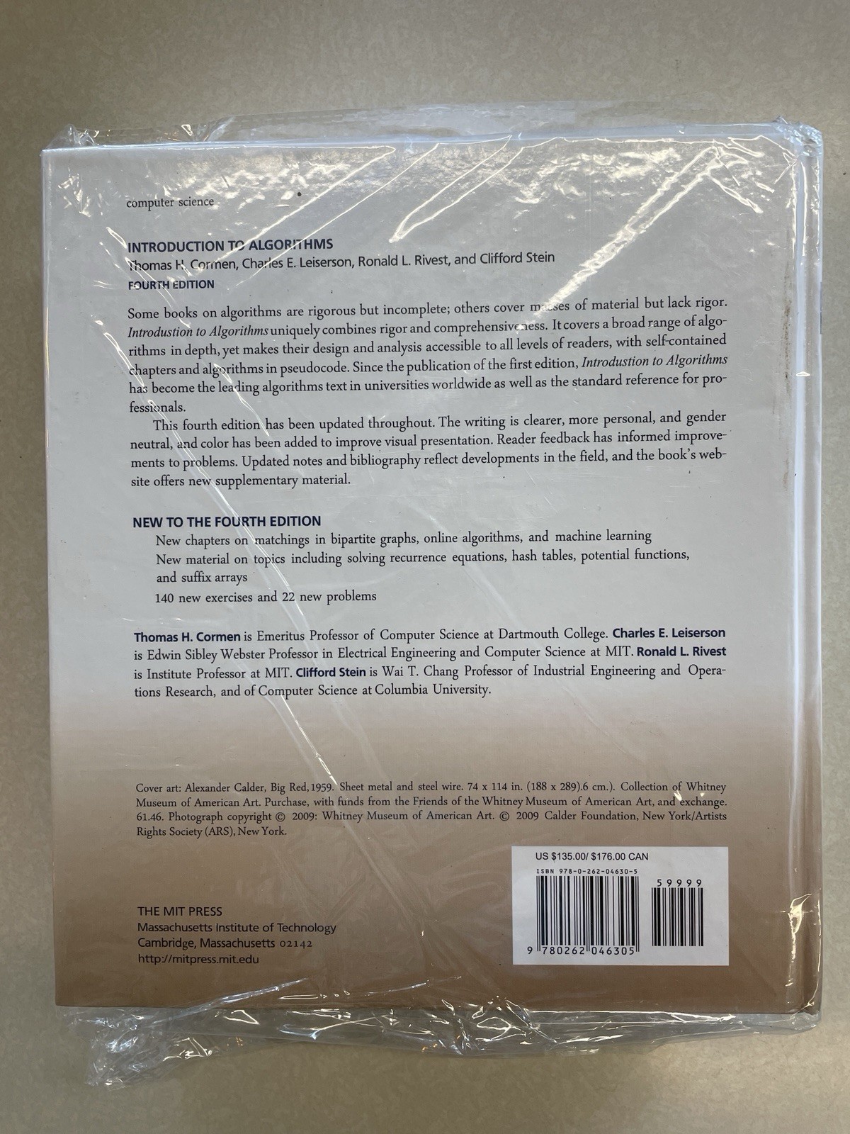 Introduction to Algorithms Hardcover BRAND NEW Fourth edition Cormen