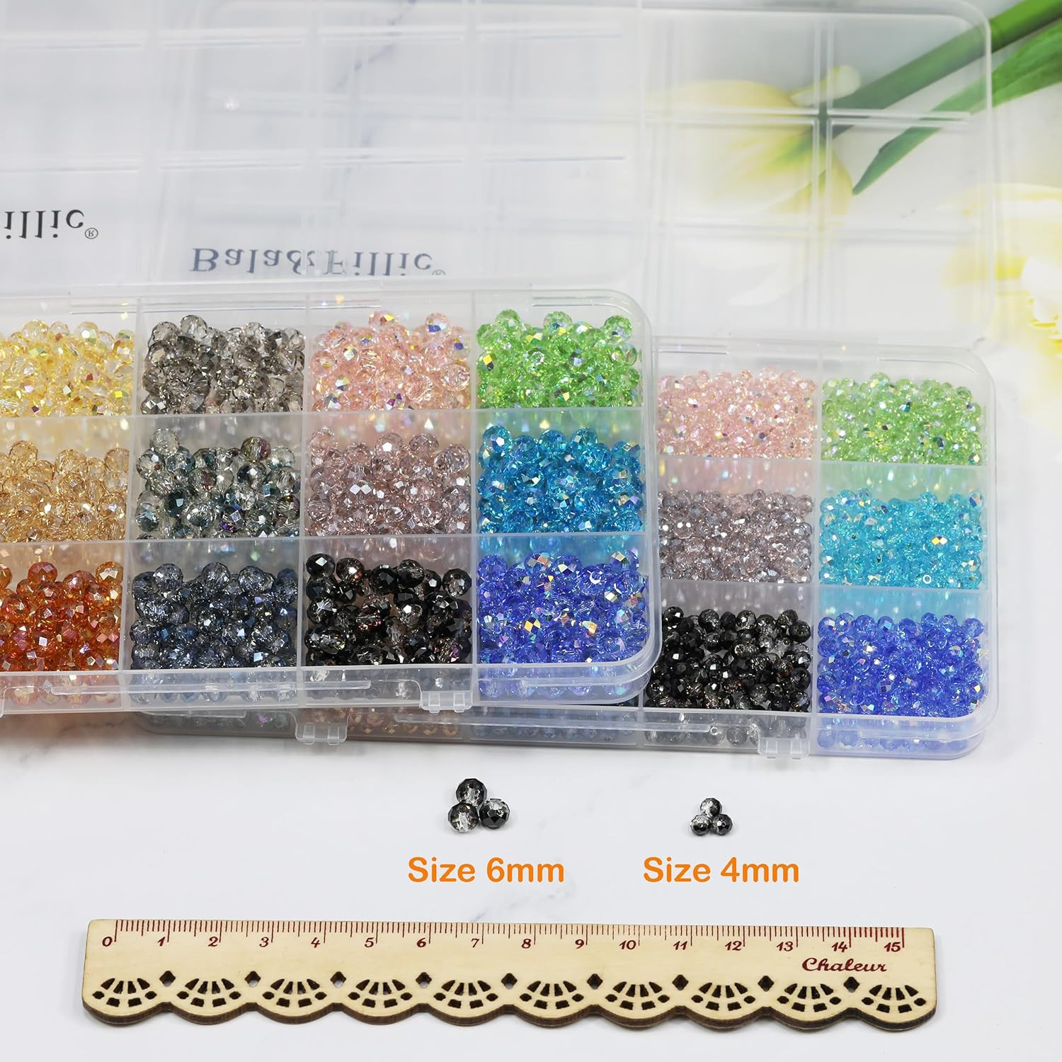 4Mm Crystal Rainbow Colors Glass Briolette Faceted Rondelle Beads for Making Jew