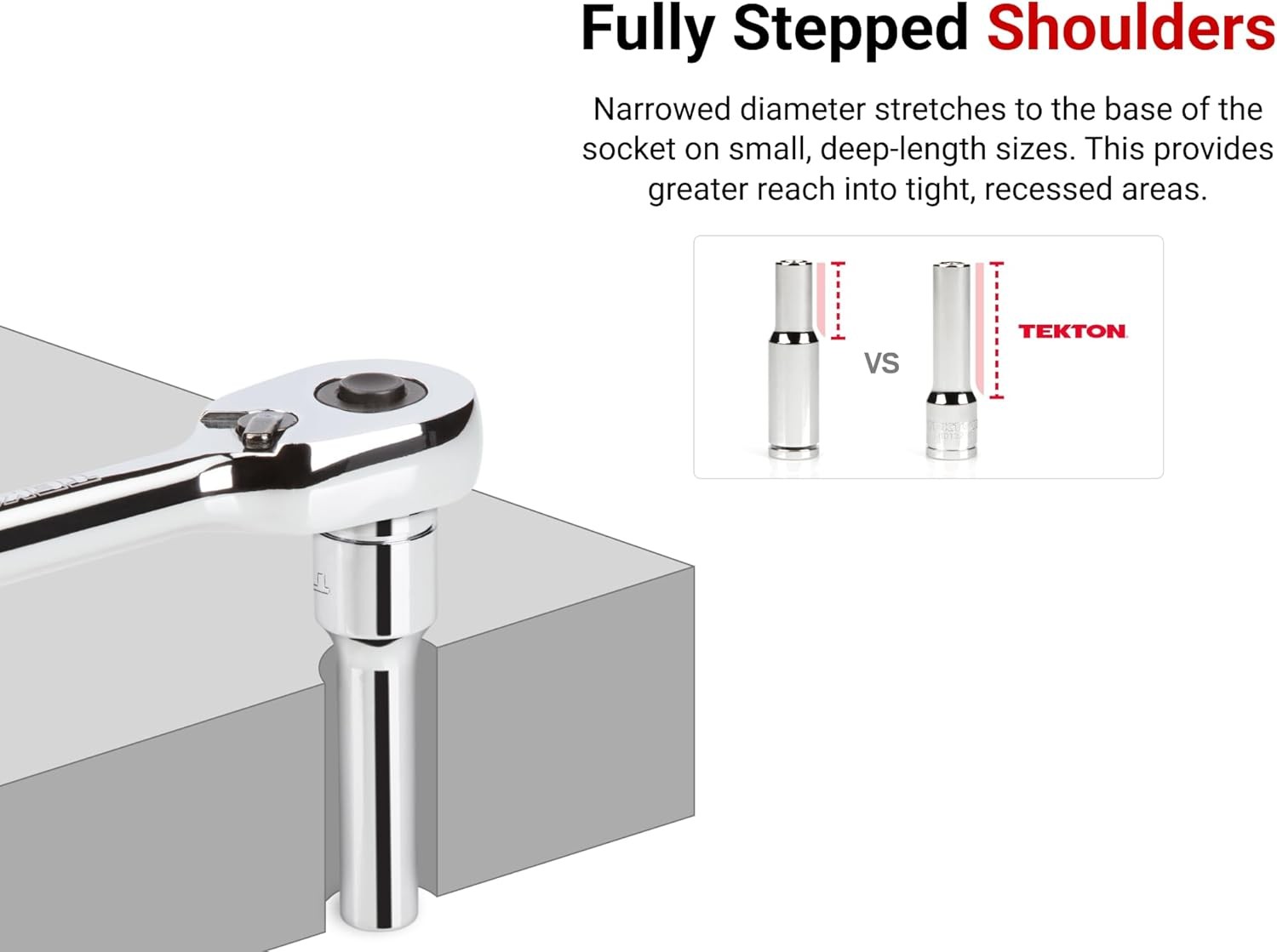 TEKTON 1/2 Inch Drive x 21 mm Deep 6-Point Socket | SHD23121 21 mm, 6-point
