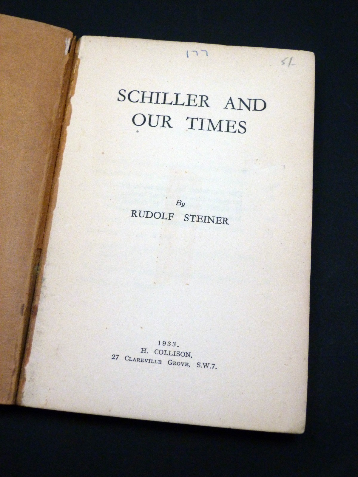RUDOLF STEINER Friedrich Schiller in Our Time 1933 1st, 9 lectures from 1905