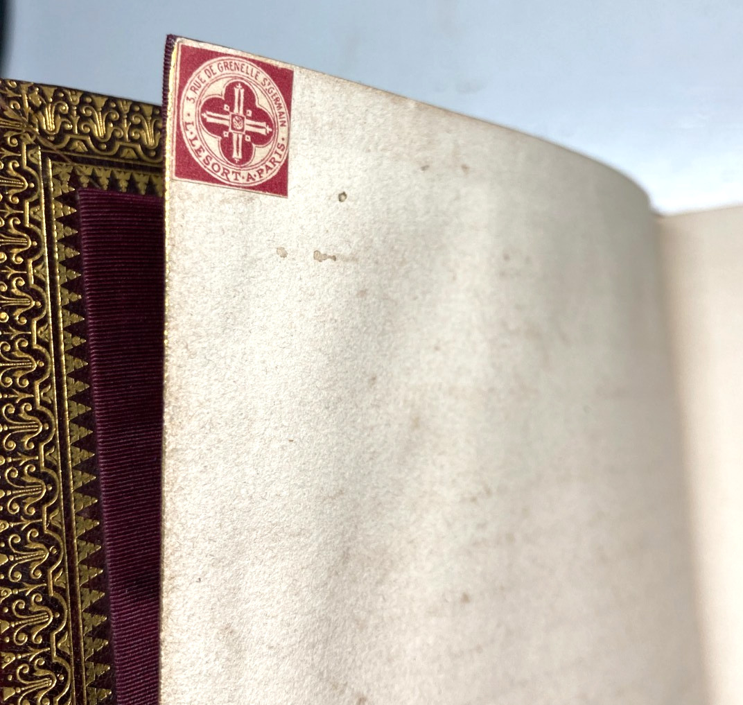 1874 Lesort Heures Dames Chrétiennes Gilt Morocco Leather Silk Binding