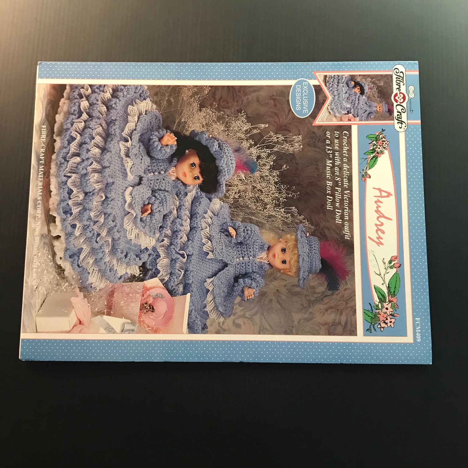 Audrey Crochet Victorian Outfit Pattern Fibre-Craft 1994 Doll Craft FCM409