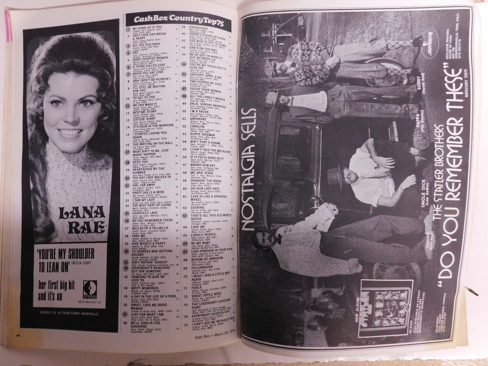 Cash Box Magazine 58 Pages Complete March 25 1972