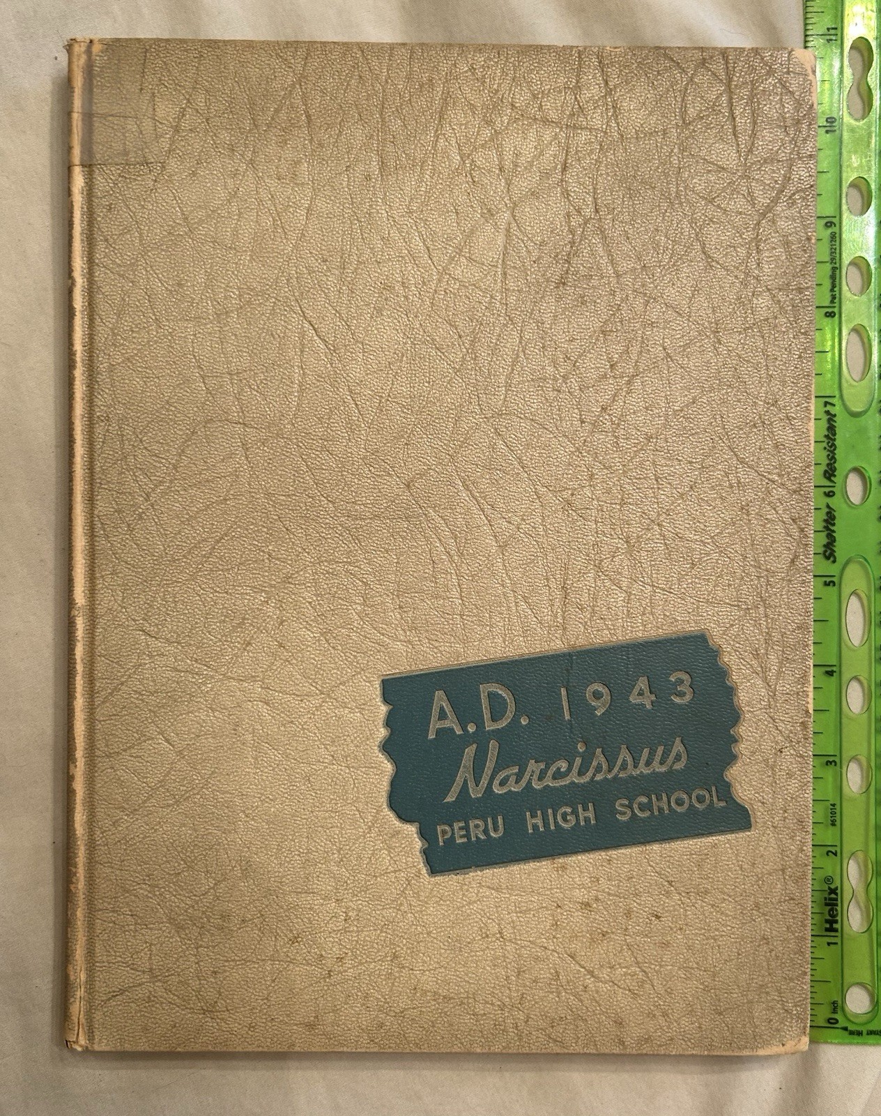 Vintage 1943 Yearbook The Narcissus Peru High School Indiana – War Time