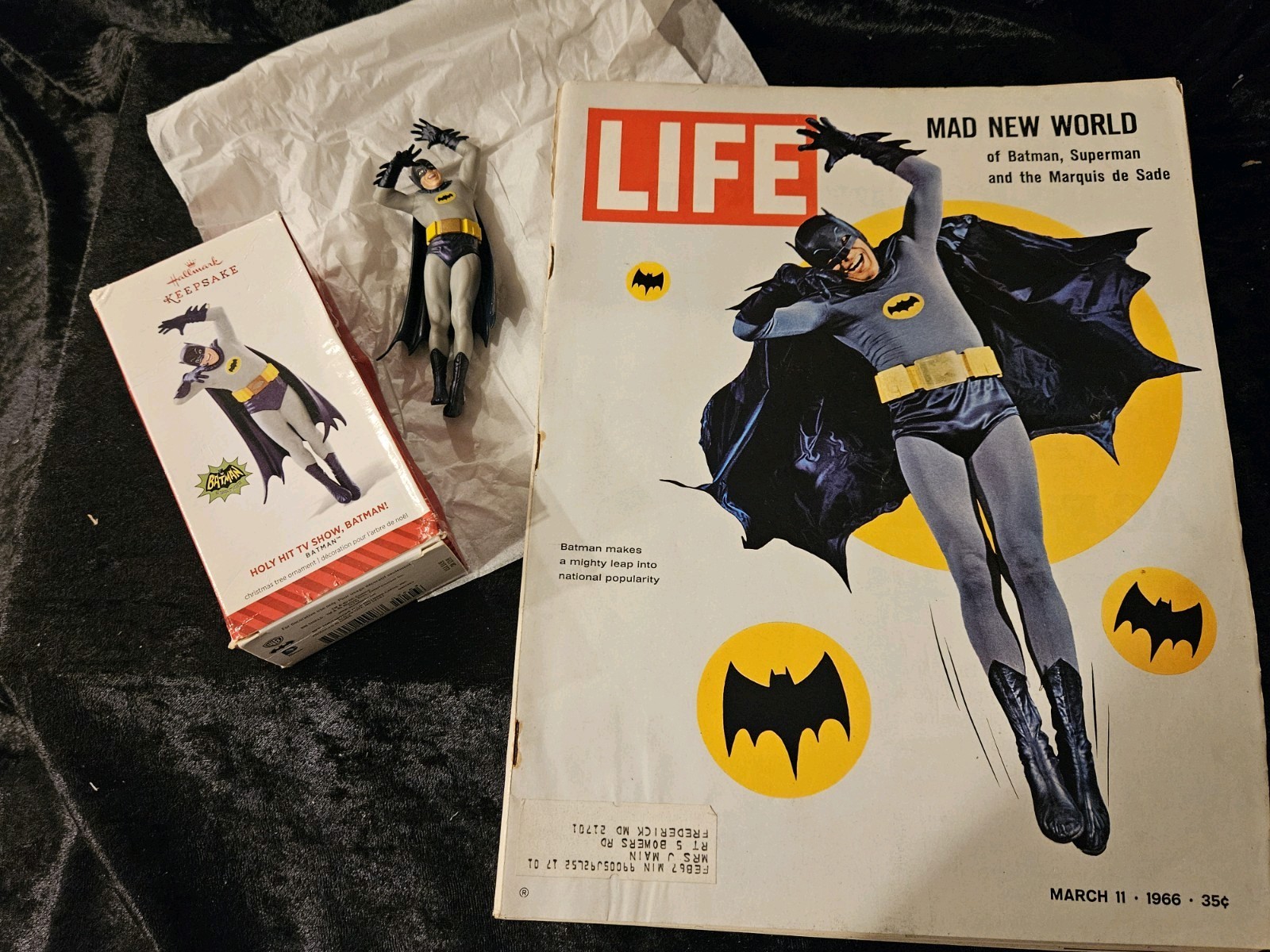 BATMAN: March 11th 1966 Life Magazine, AND Hallmark Ornament from cover photo