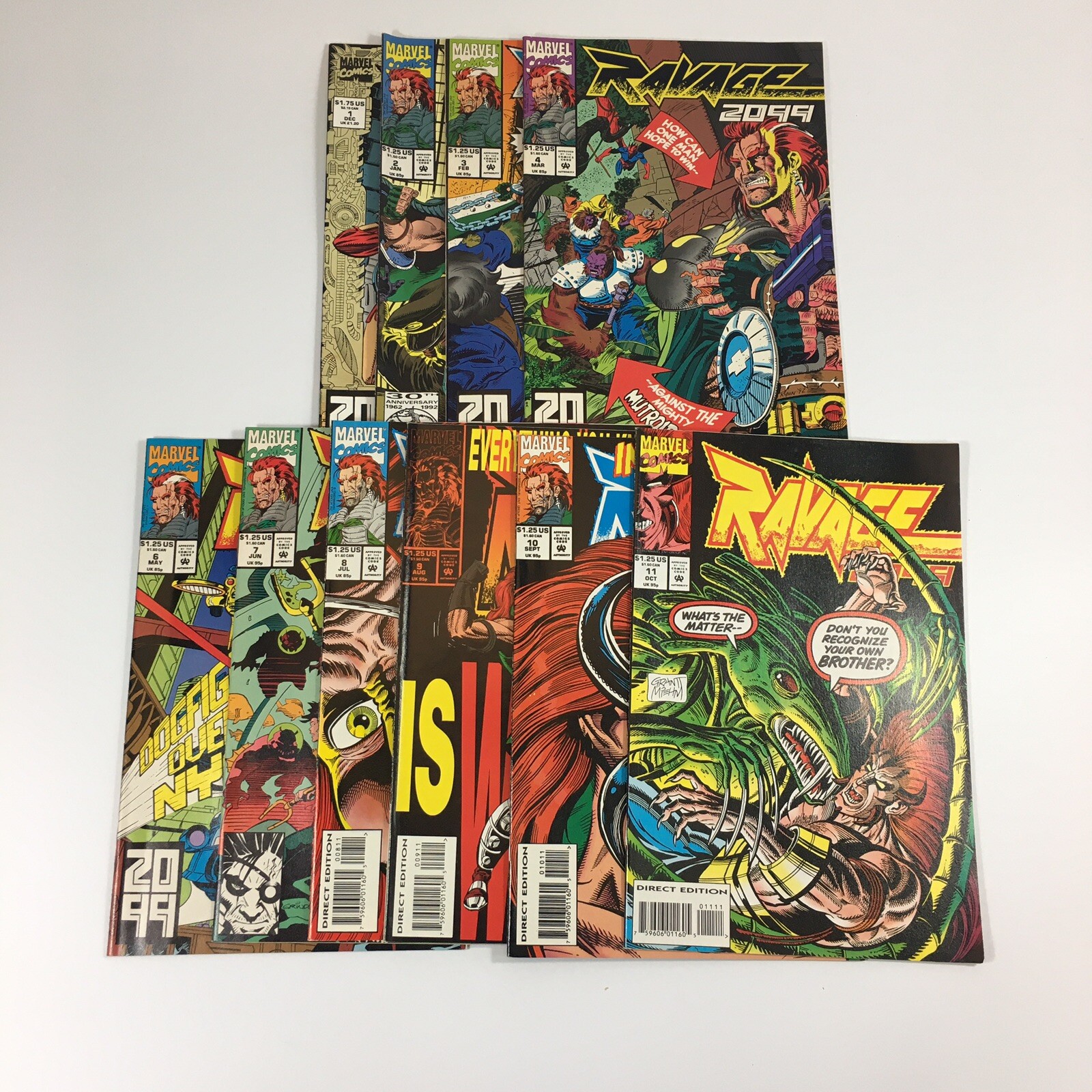 Ravage 2099 #1-#4 & #6-#11 (10 Comics) 1991 Marvel 25.7cm X 17cm