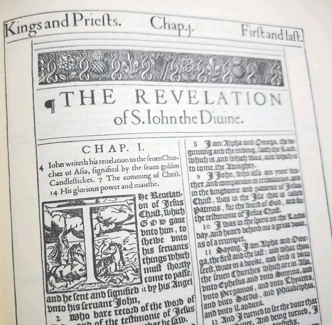 1611 King James Bible 1st Edition Facsimile AND Original Page Leaf 1600s 1st Chr