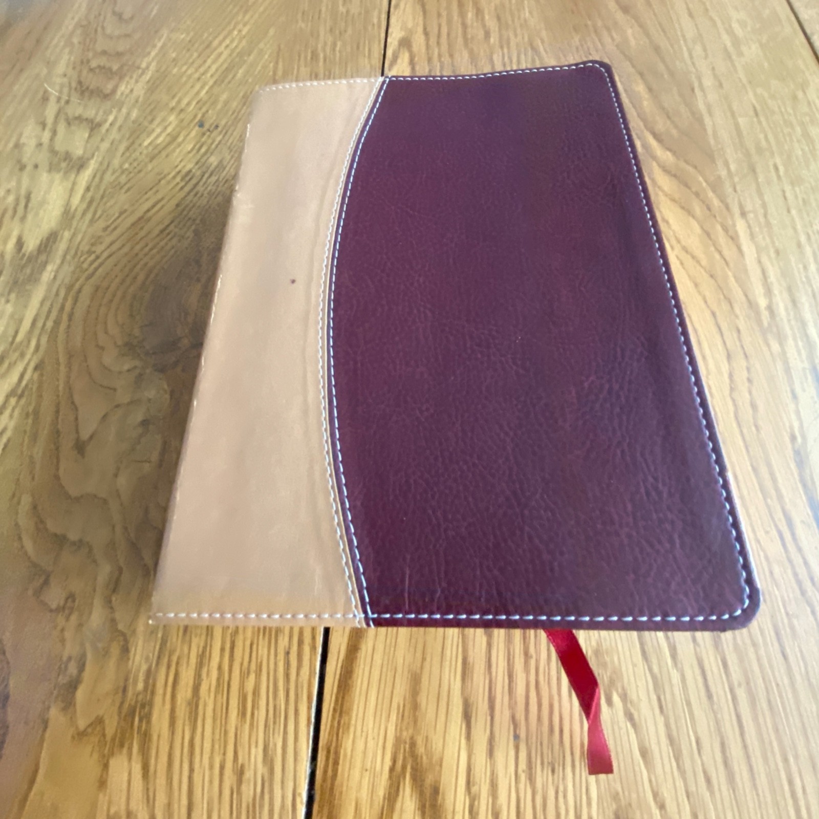 NIV Compact Study Bible Zondervan Italian Duo Tone Camel Burgundy