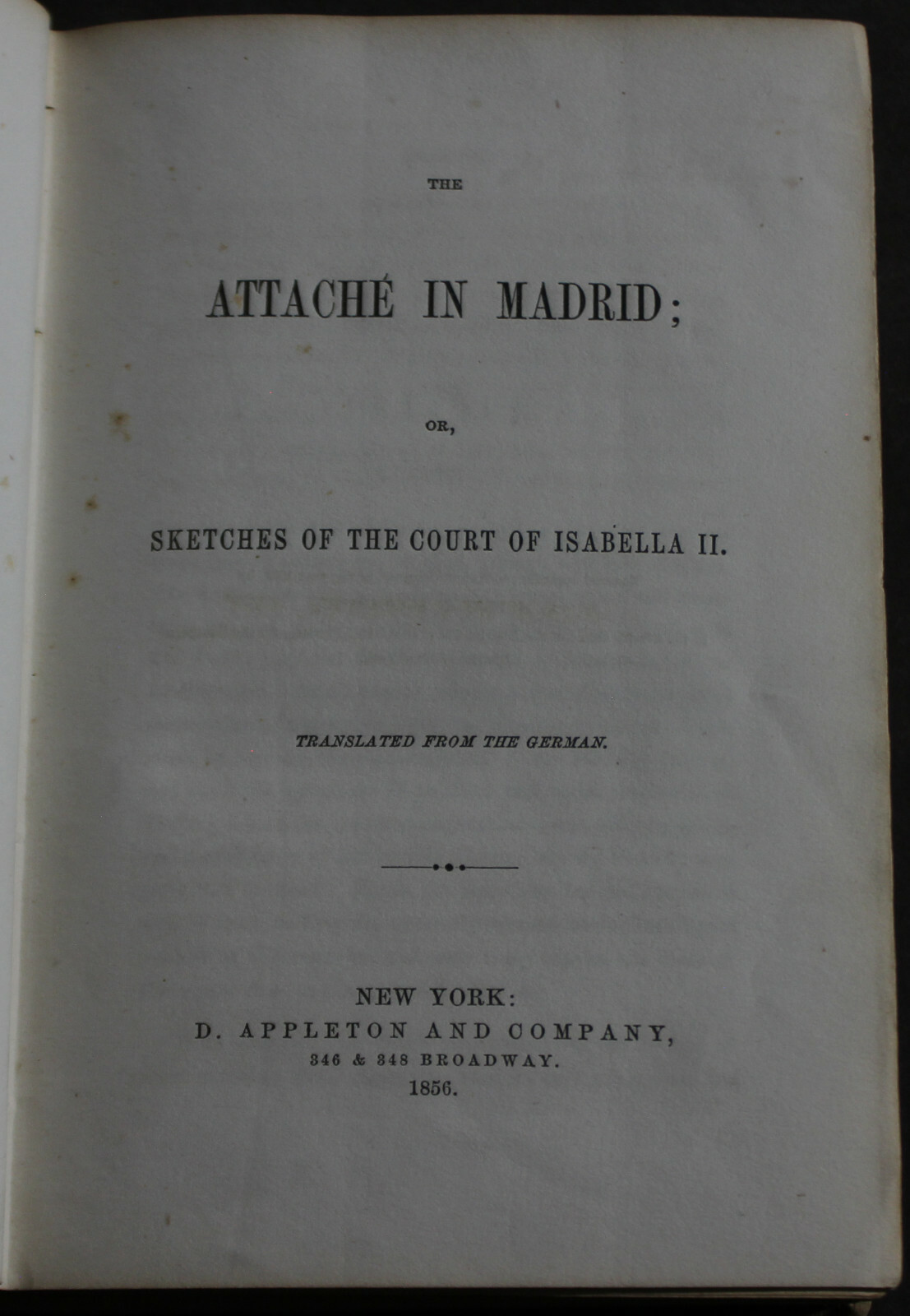 Rare Antique Old Book A German In Spain 1856 Madrid Journal Scarce Work Europe