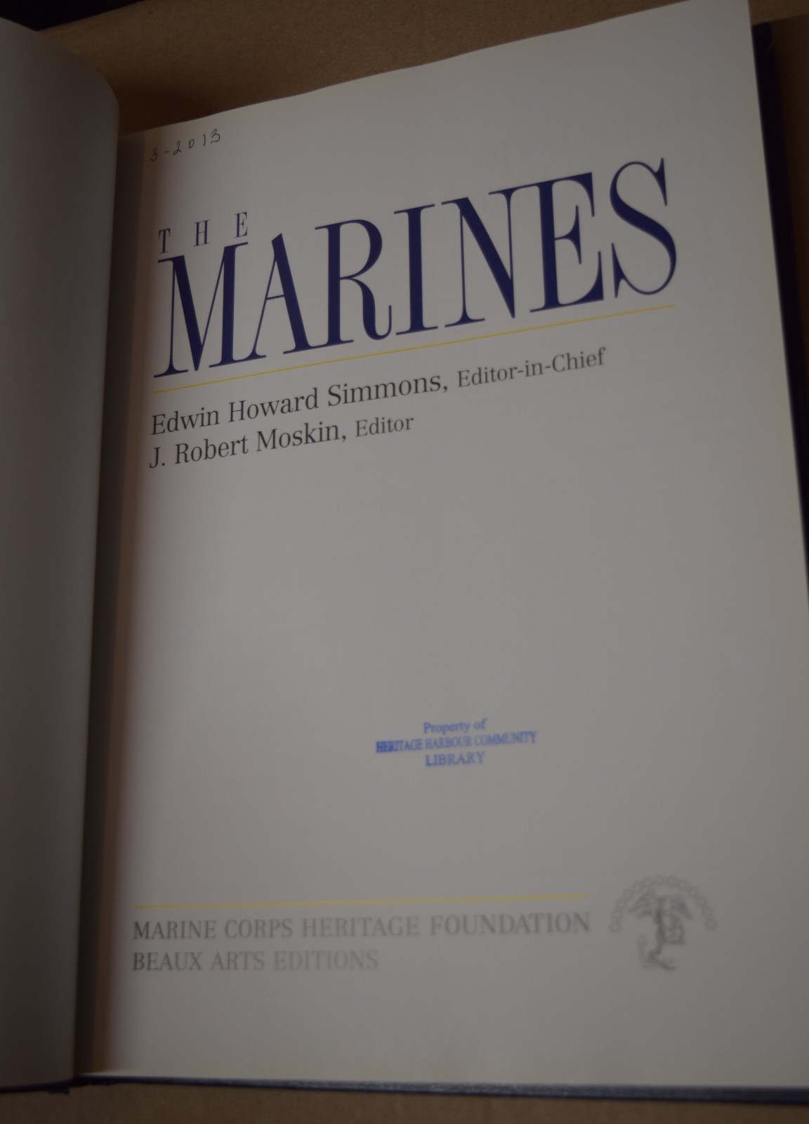 The Marines Hardcover Book Marine Corps Heritage Foundation