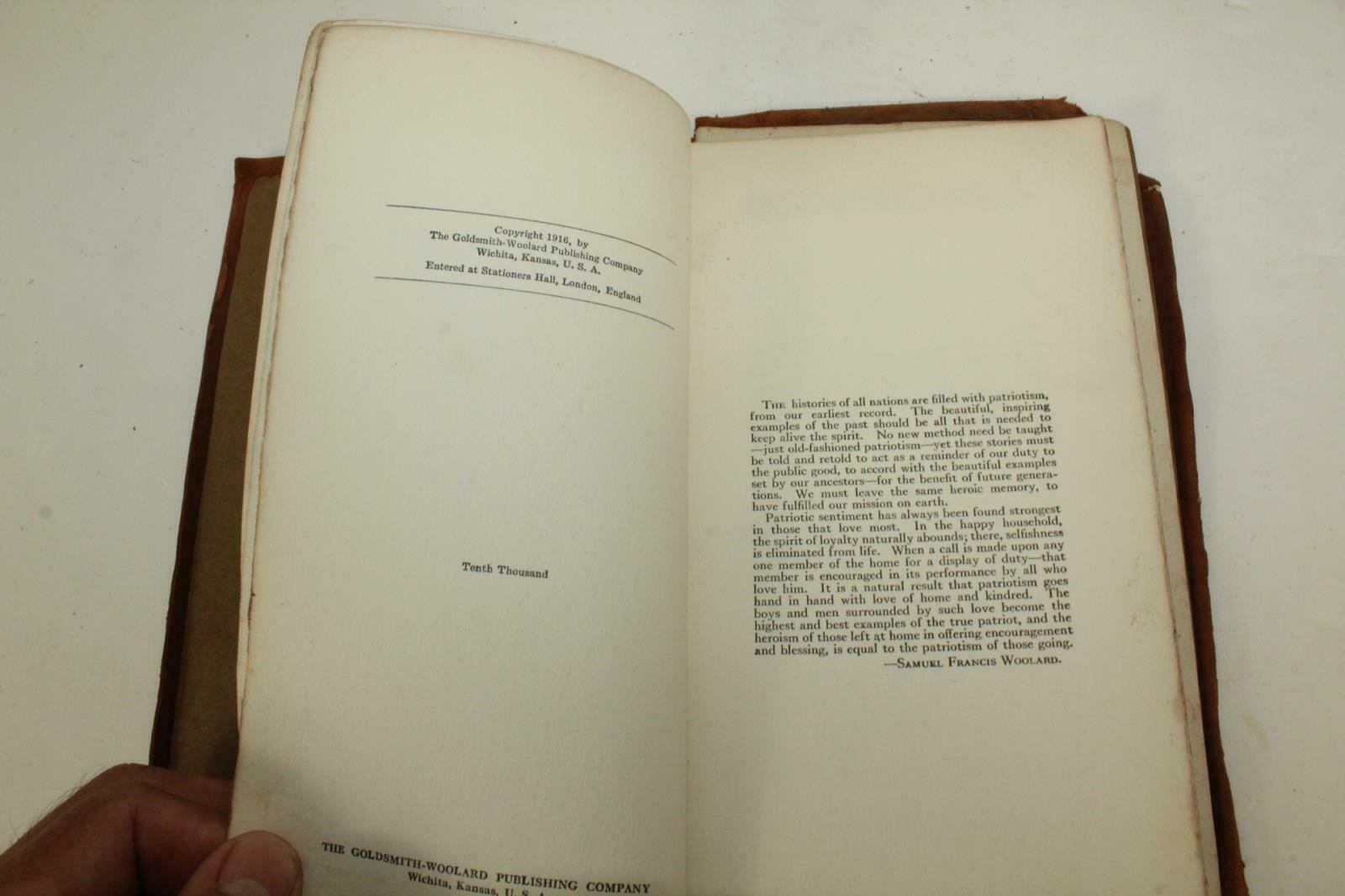 Leather Covered Book Real Patriotism by Samuel Francis Woolard CW 1916