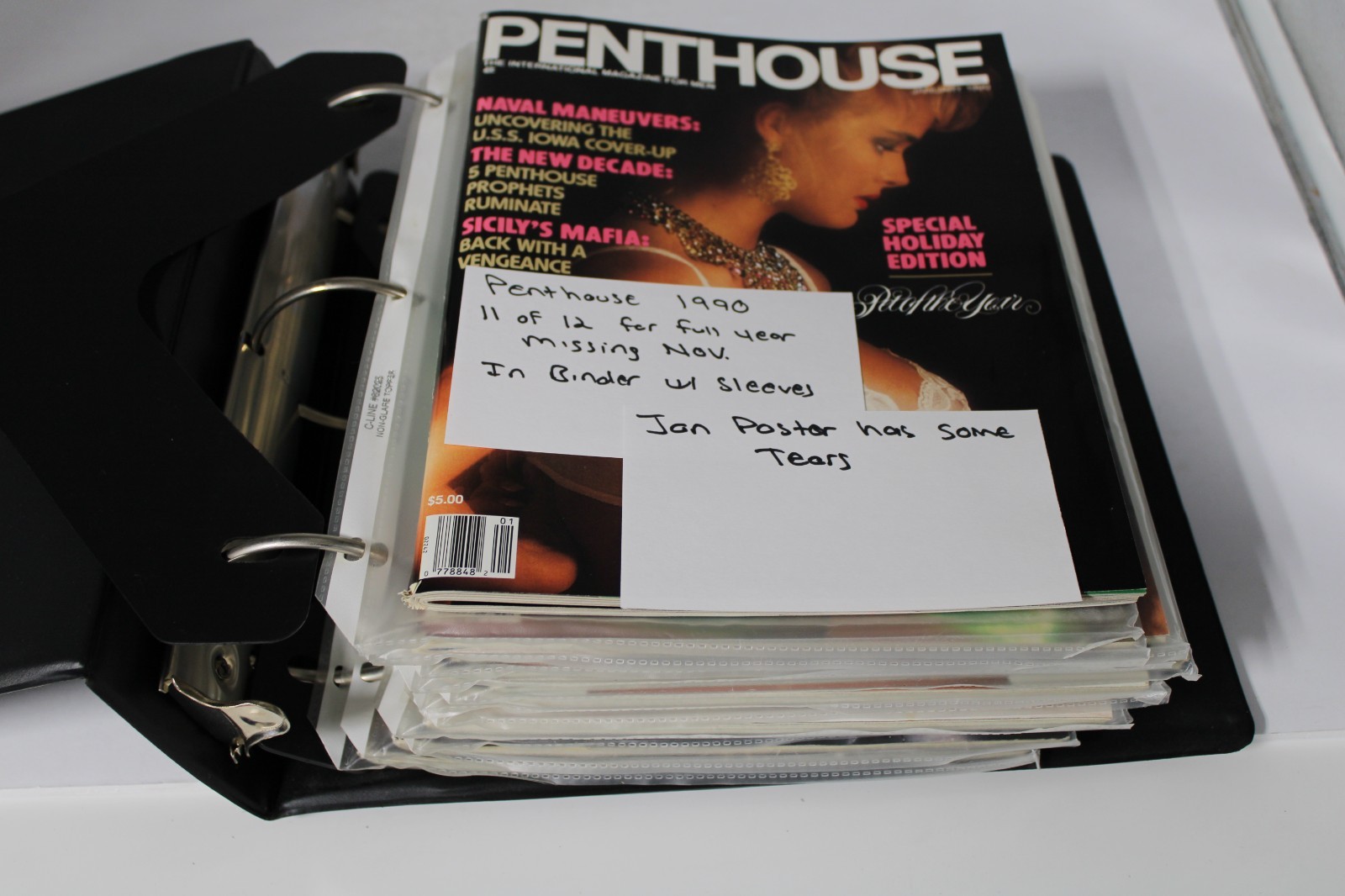Penthouse Magazine 1990 almost Complete year. Missing Nov, 11 of 12 in binder