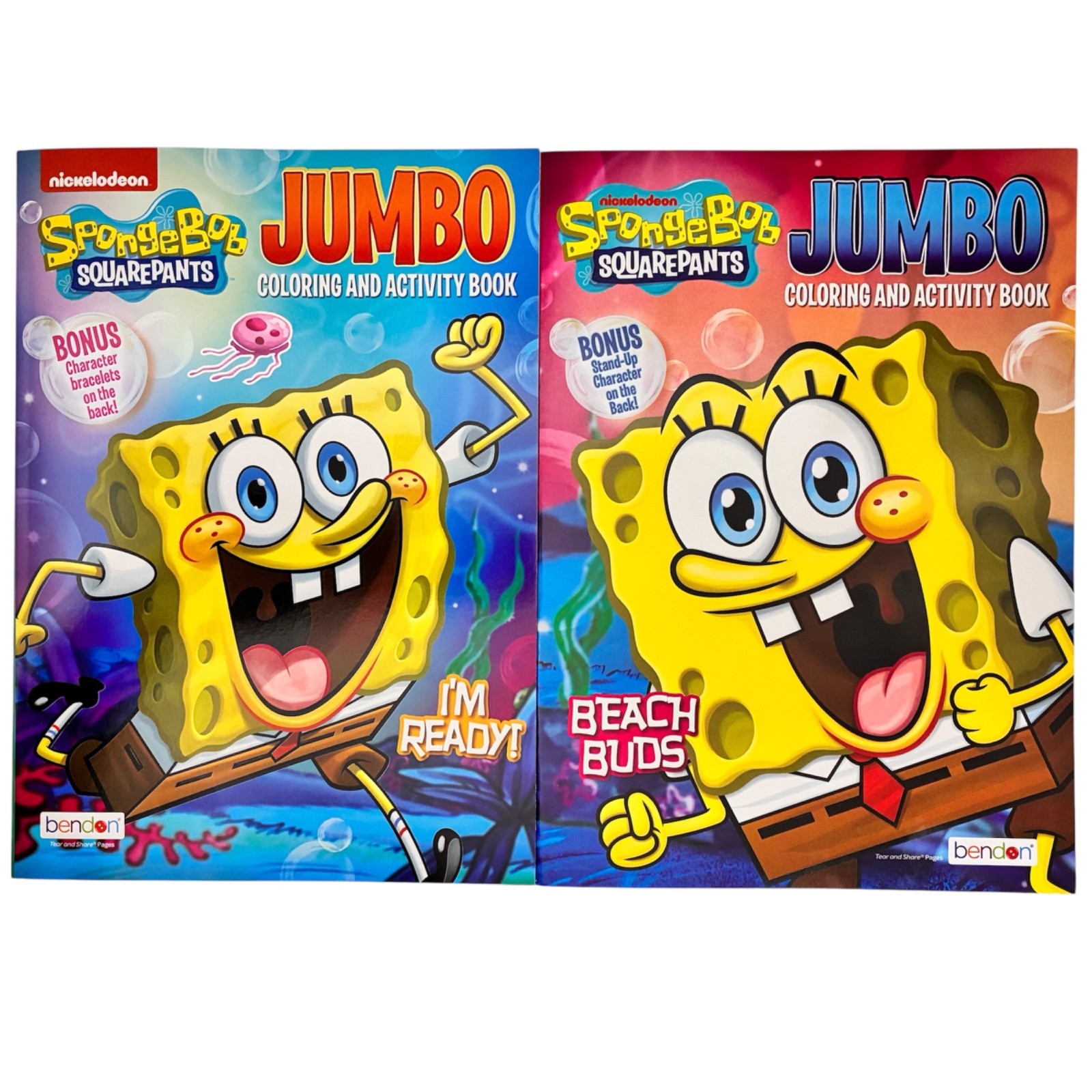 2X SPONGEBOB SQUAREPANTS Bendon Jumbo Coloring and Activity Books Puzzles Games