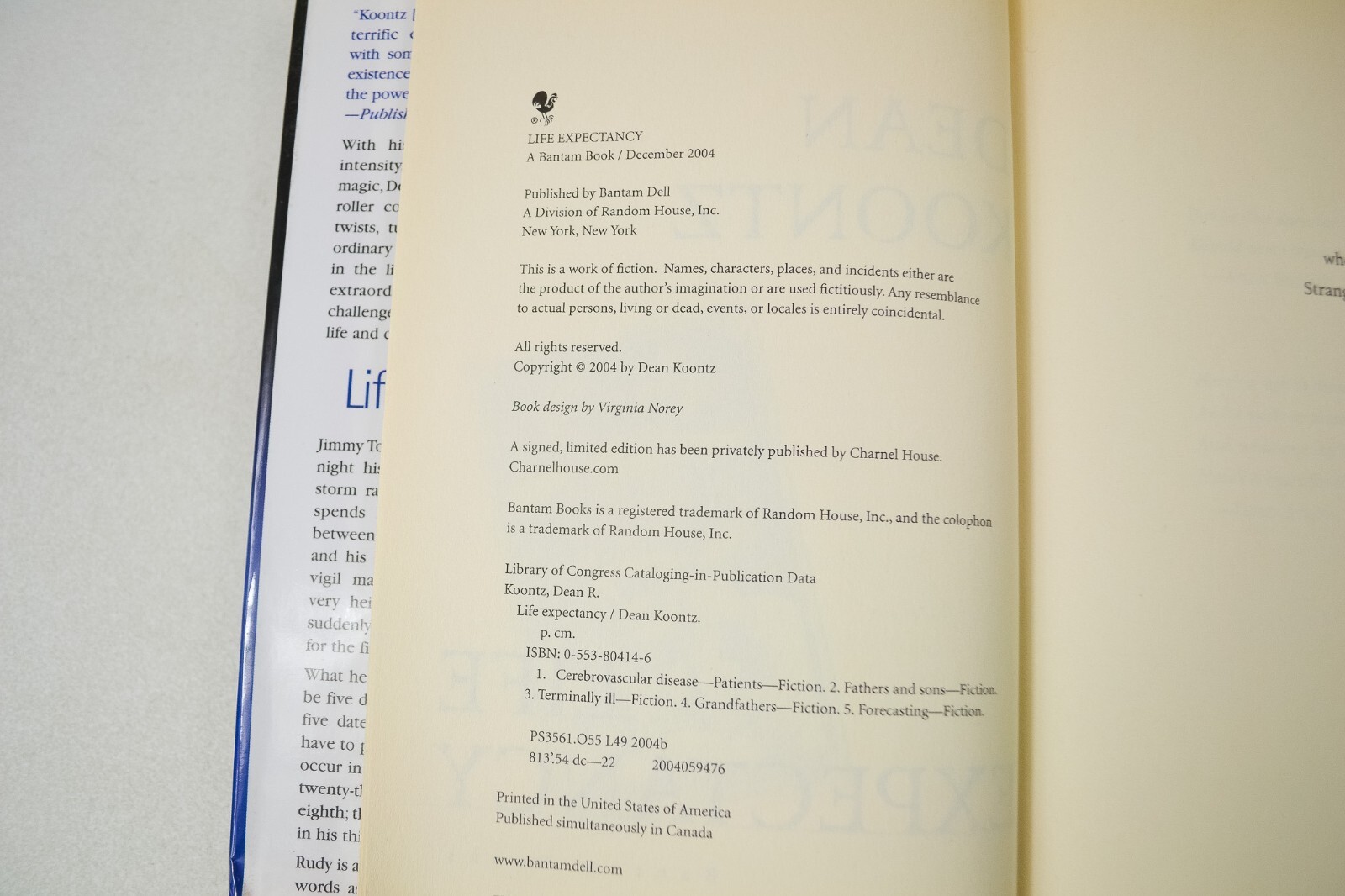Life Expectancy 2004 First Edition First Printing Dean Koontz Hardcover