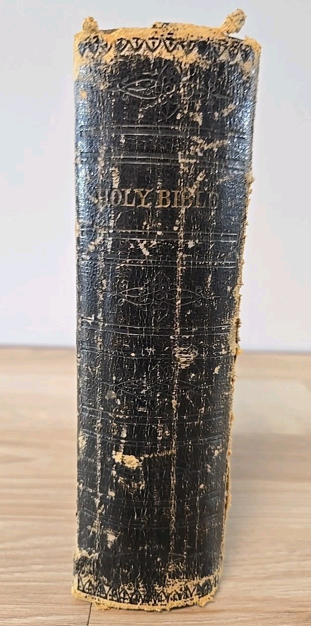 1872 HOLY BIBLE antique POST CIVIL WAR AMERICAN BIBLE SOCIETY Antique