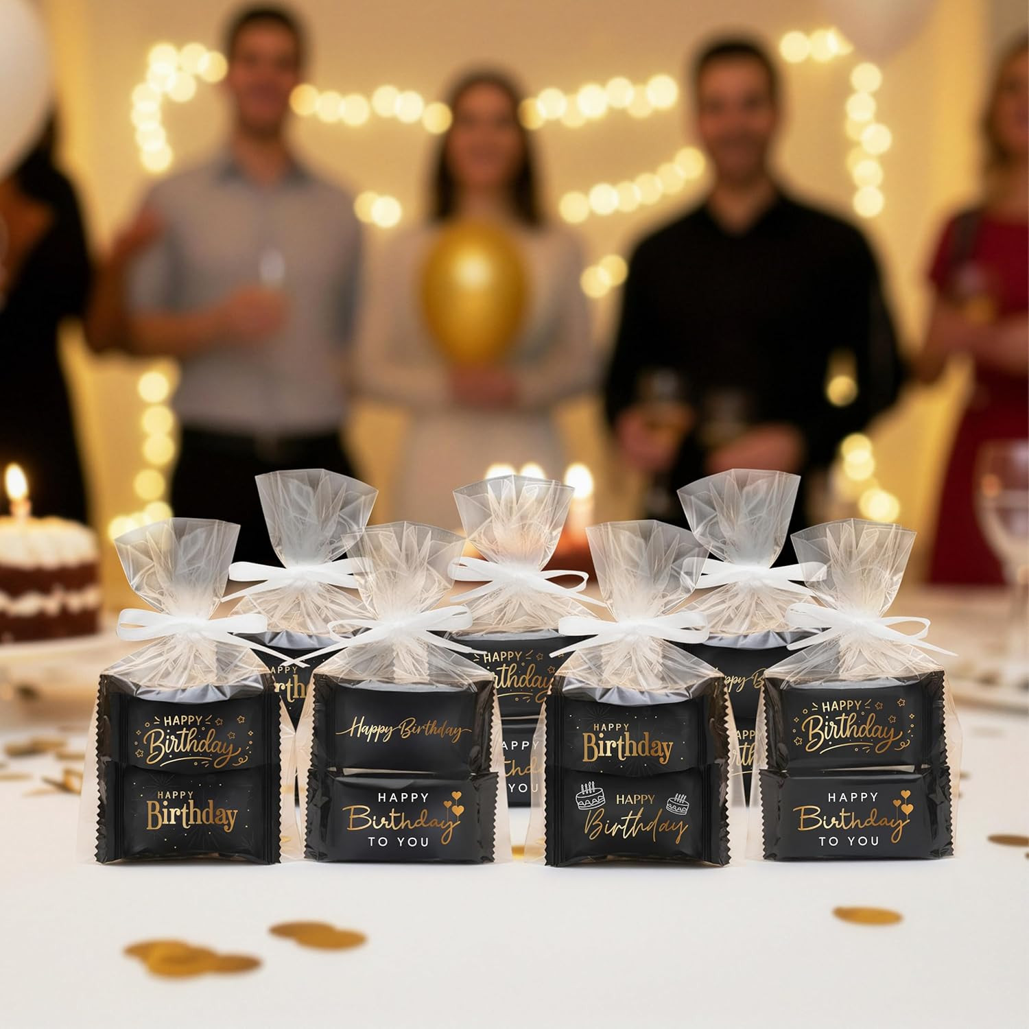 Happy Birthday Buttermints Candy 100 Count 13 Oz. Black and Gold Individually Wr