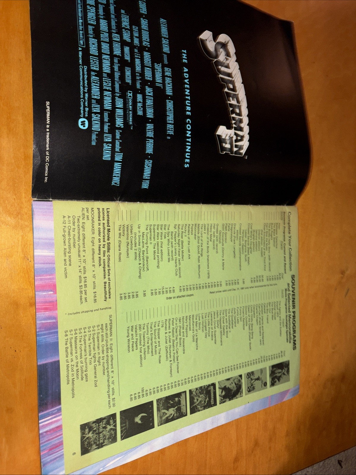 Vintage 1981 Superman 2 Movie Special 81-1 Christopher Reeve Souvenir Program