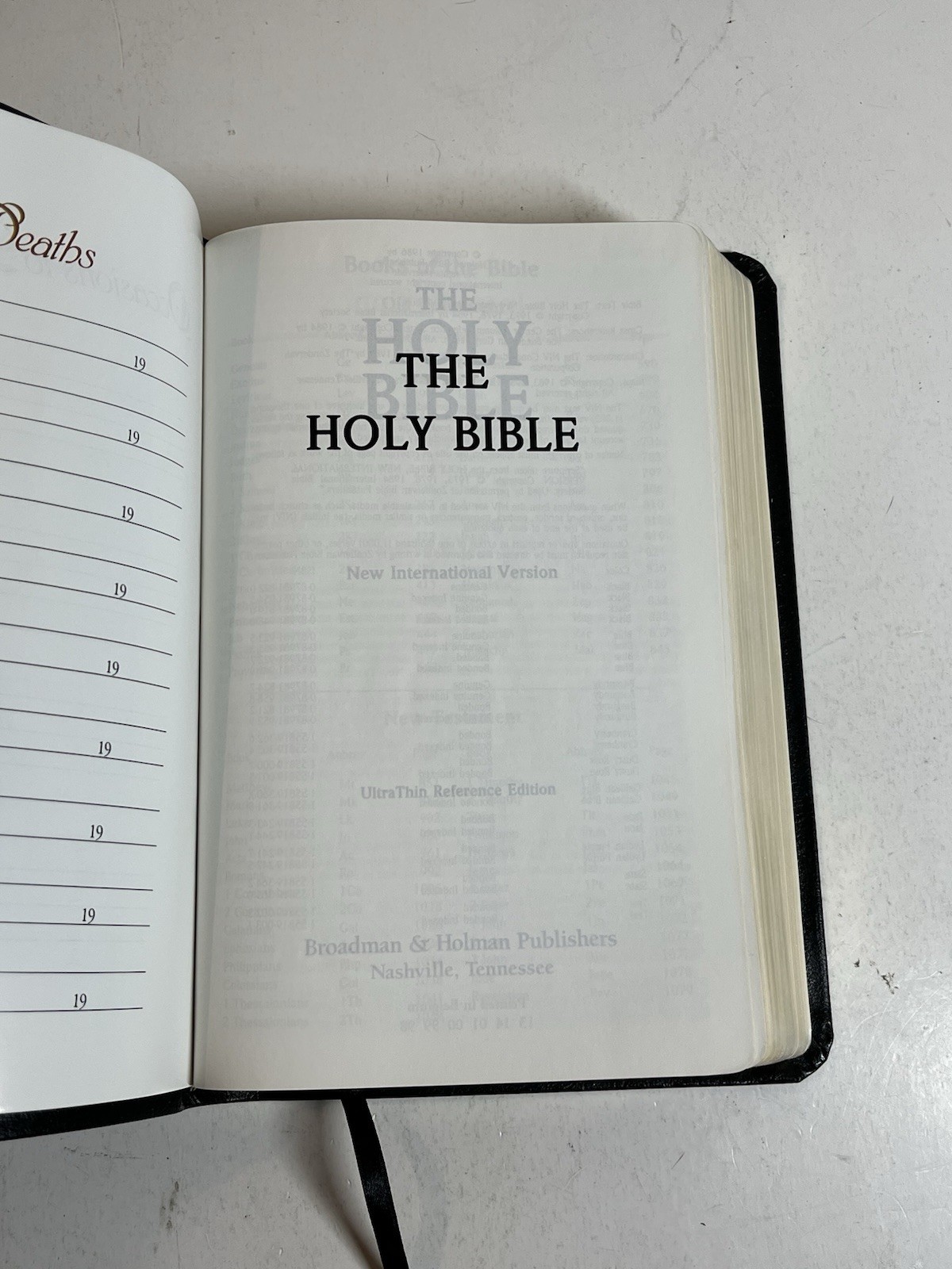 Broadman & Holman Ultrathin Indexed Reference Bible NIV 1986 Black In Box