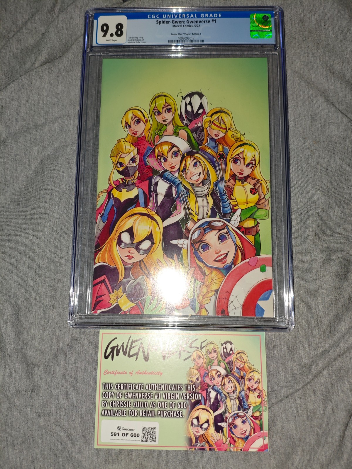 Spider-Gwen: Gwenverse #1 Chrissie Zullo Virgin Variant CGC 9.8 – 2022 Marvel